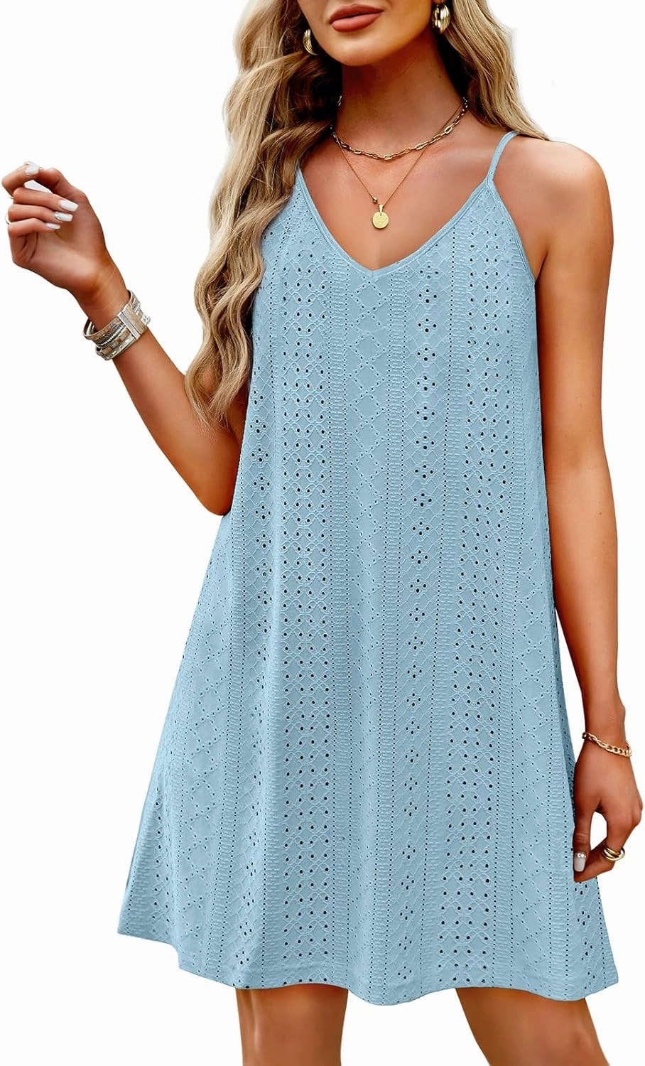 WIHOLL Swimsuit Cover Up for Women Crochet Hollow Out Summer V Neck Dresses 2025