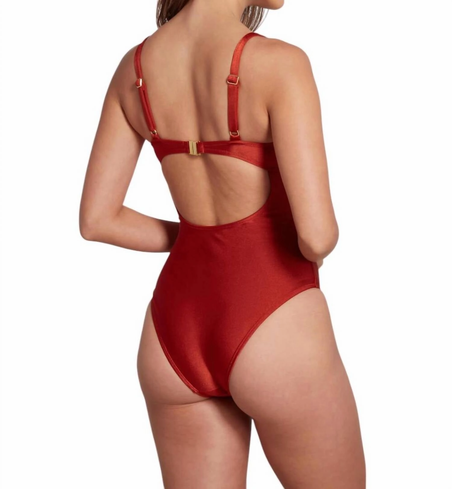 Woman's One Piece Swimsuit With Molded Cups In Copper