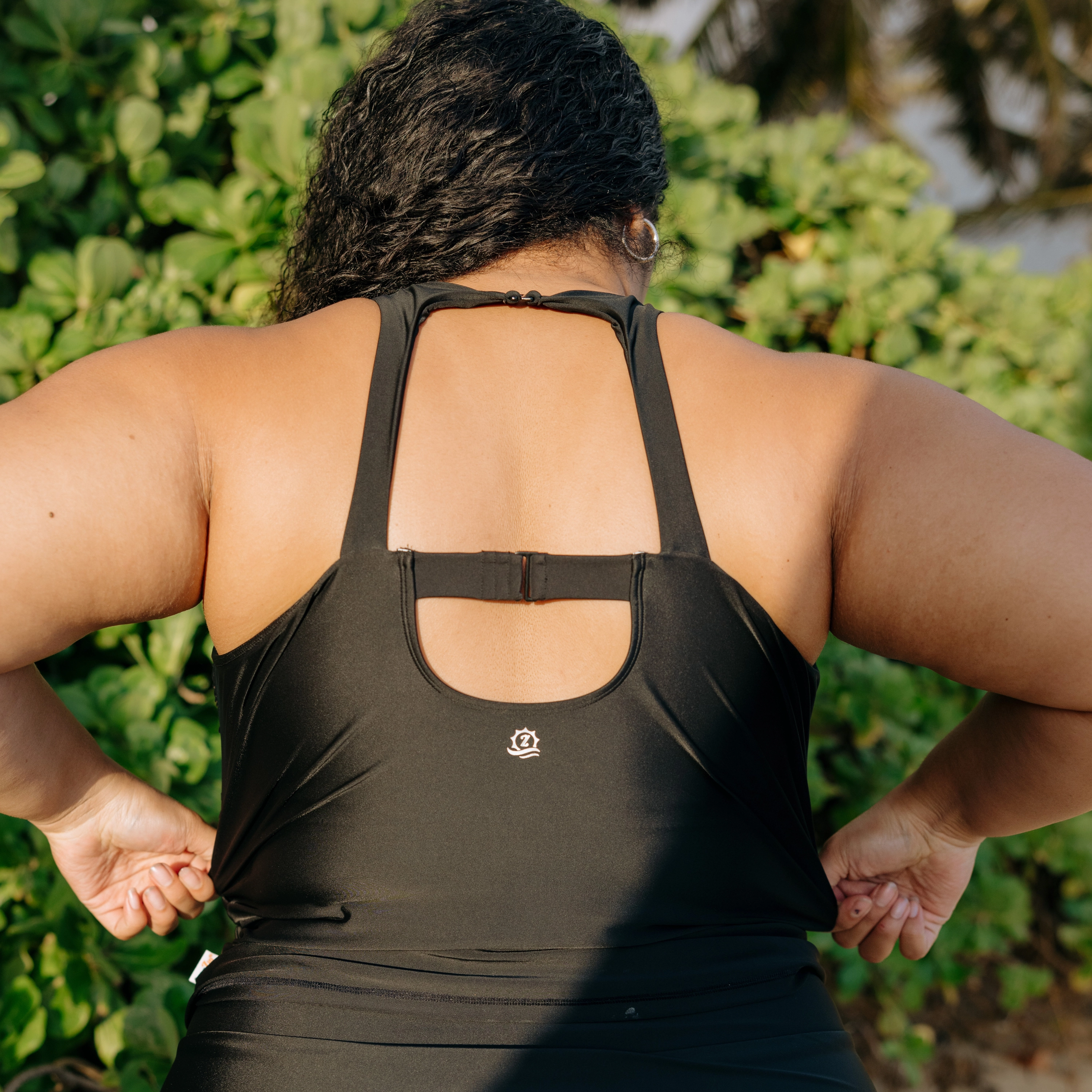 Women???s High Neck Fitted Tankini Top | ???Black???