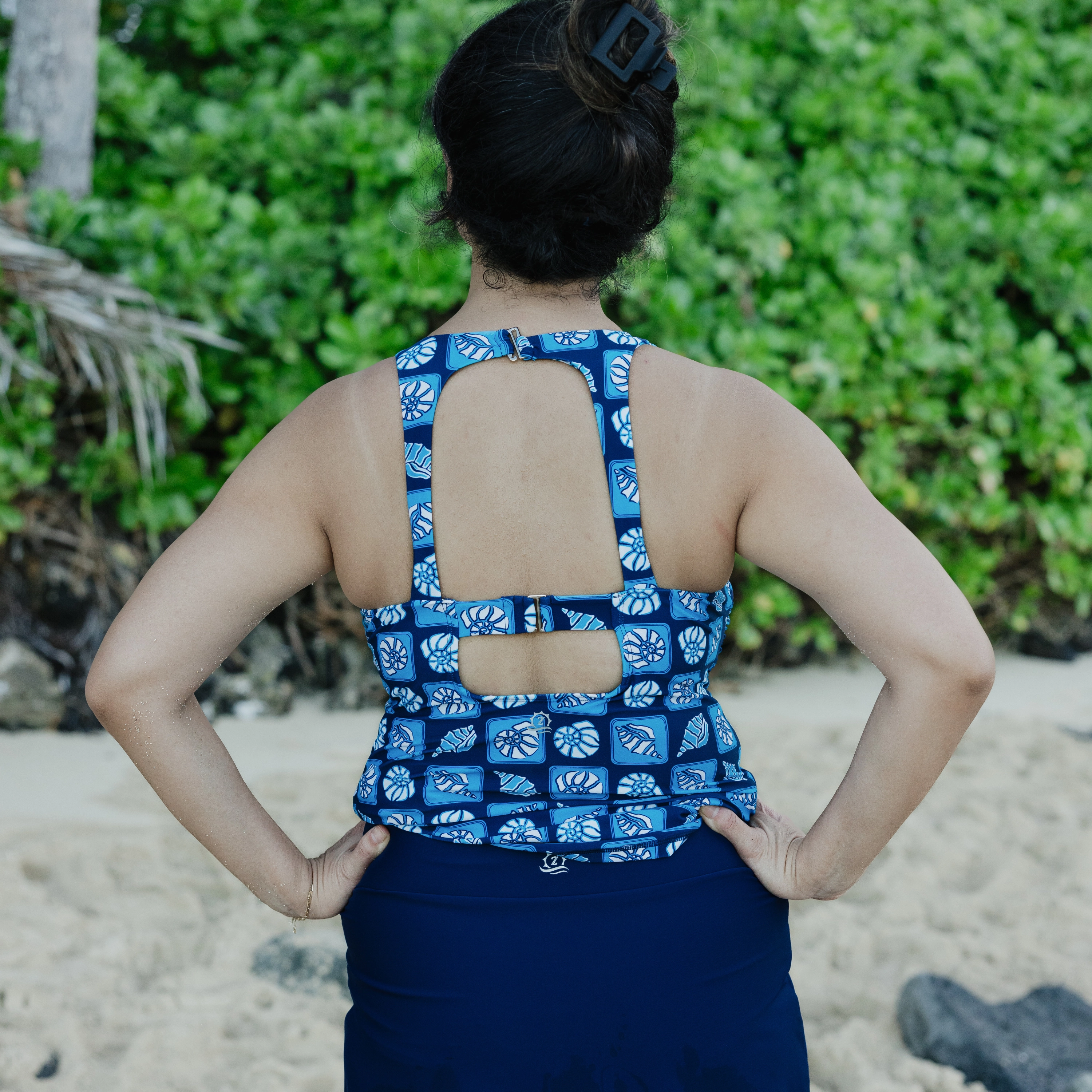 Women???s High Neck Fitted Tankini Top | ???Coastal"