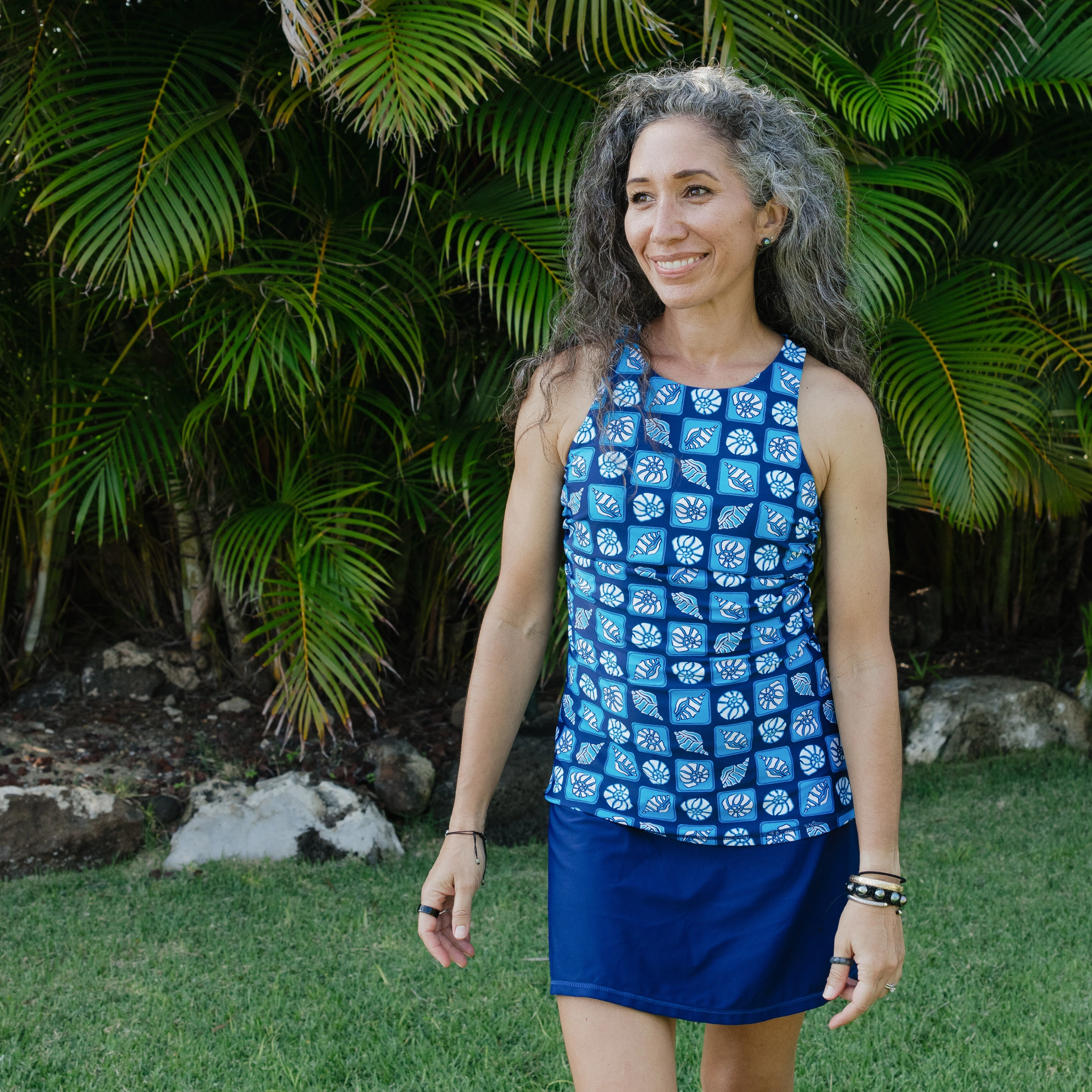 Women???s High Neck Fitted Tankini Top | ???Coastal"