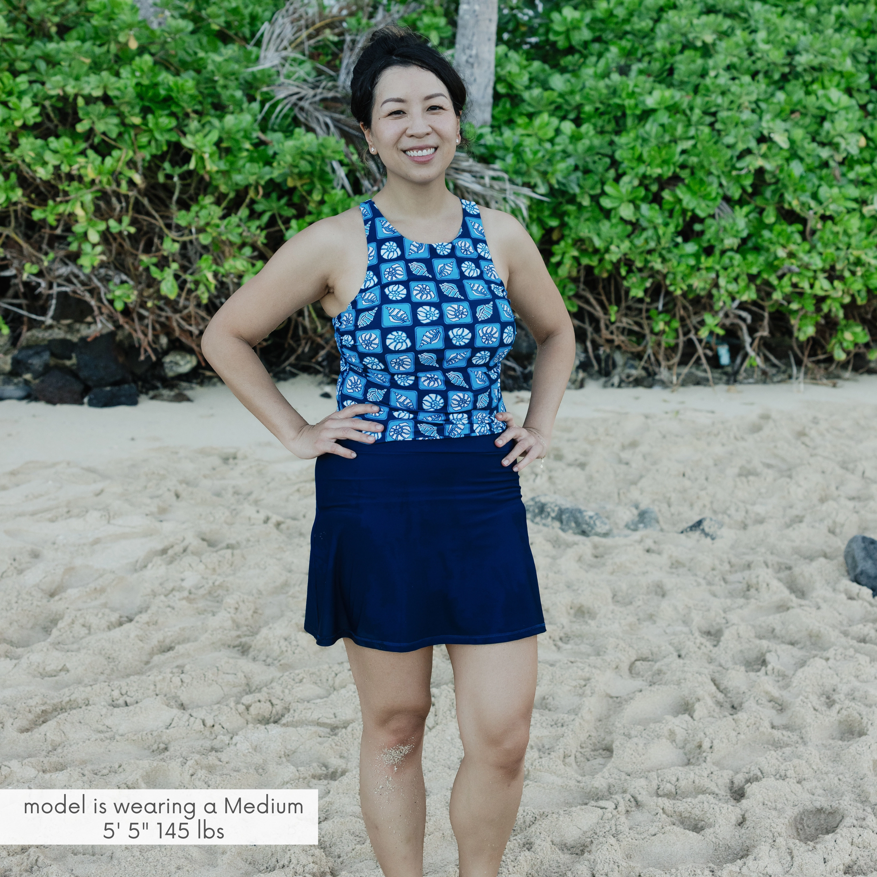Women???s High Neck Fitted Tankini Top | ???Coastal"