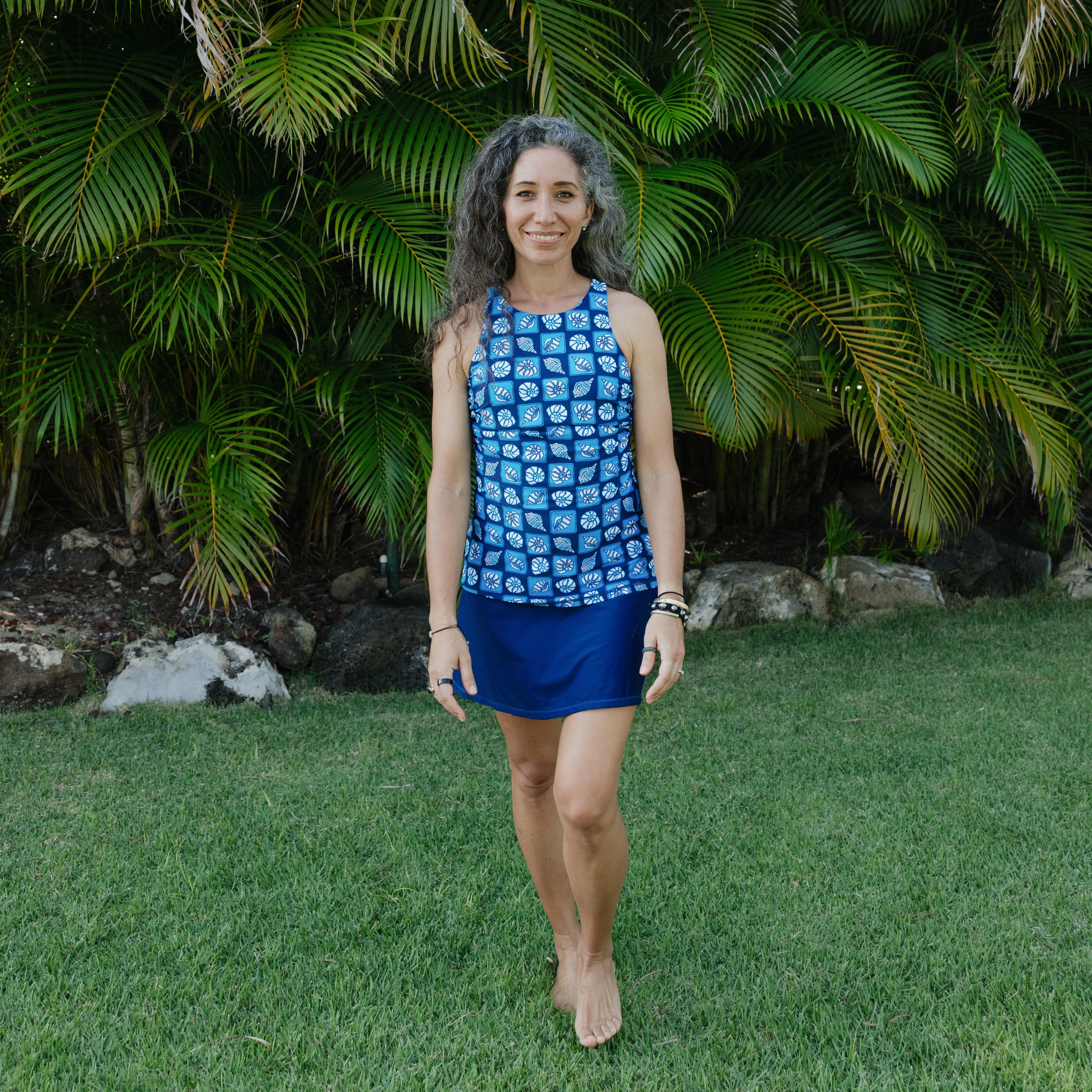 Women???s High Neck Fitted Tankini Top | ???Coastal"