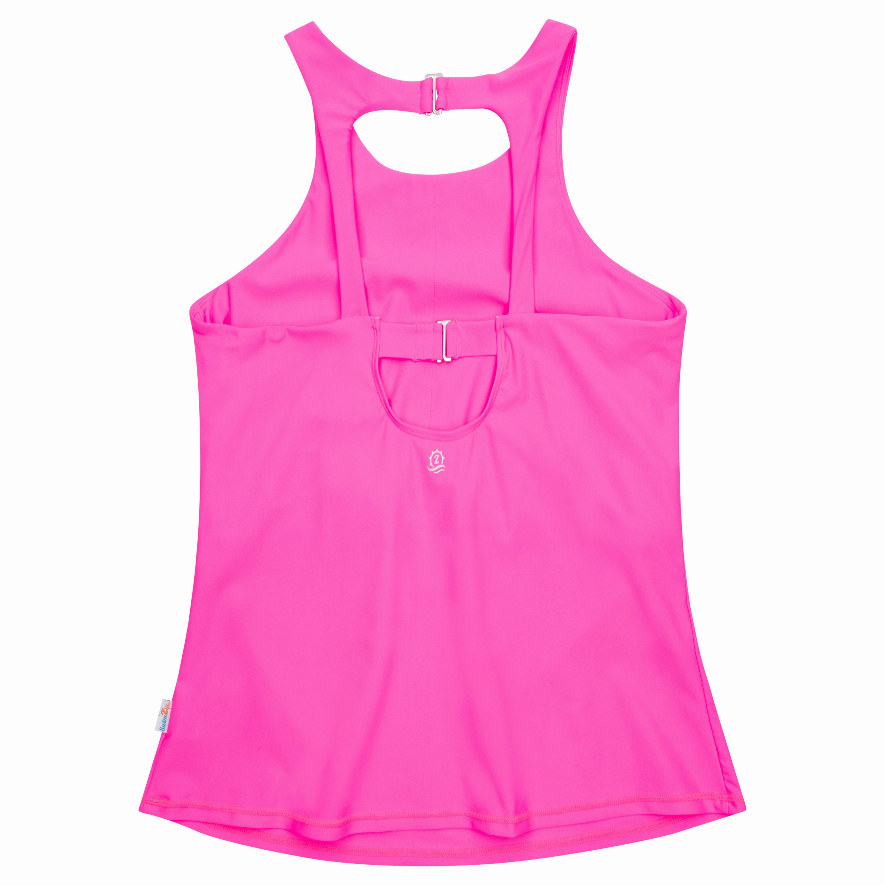 Women???s High Neck Fitted Tankini Top | ???Neon Pink???