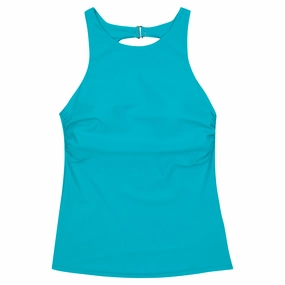 Women???s High Neck Fitted Tankini Top | ???Scuba Blue???