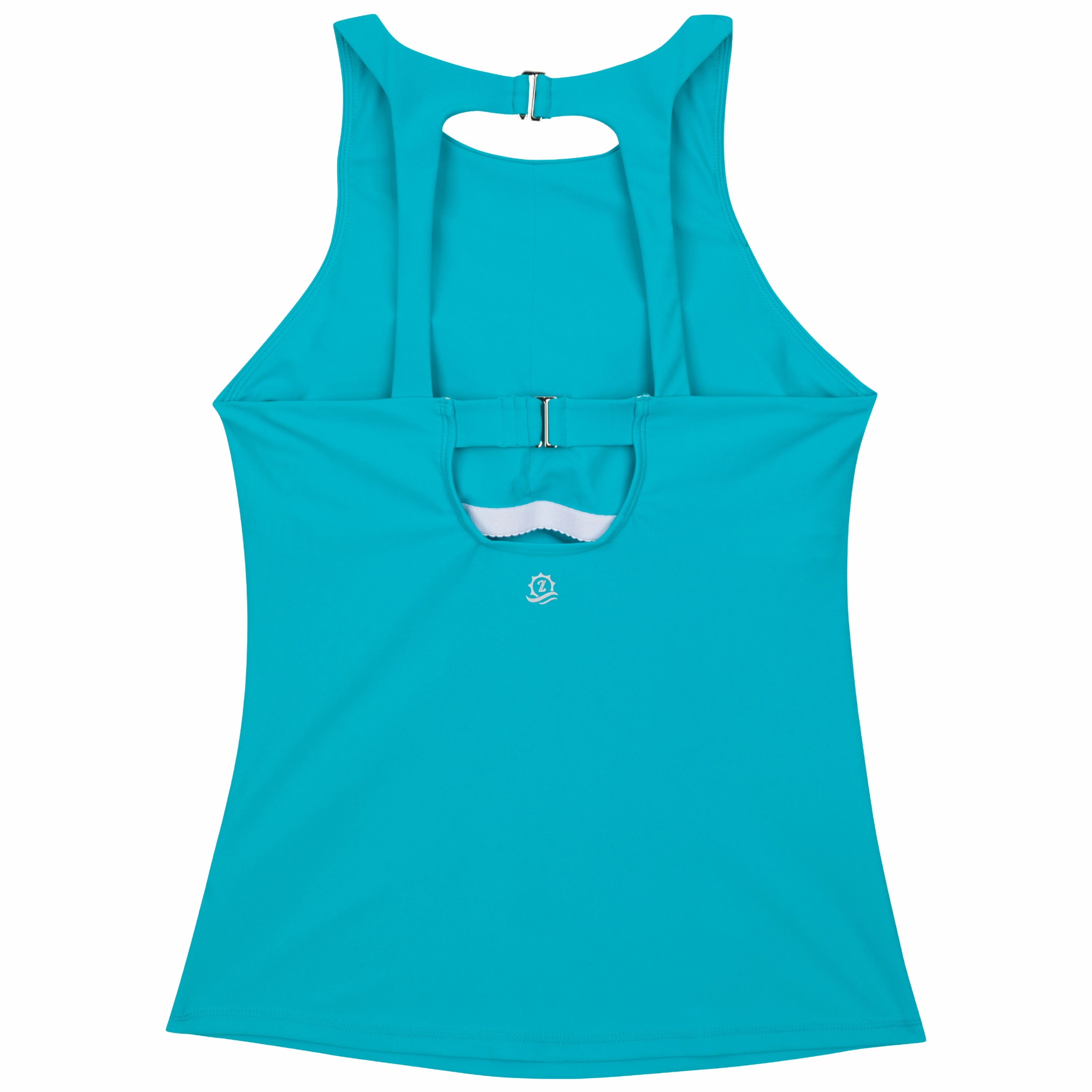 Women???s High Neck Fitted Tankini Top | ???Scuba Blue???