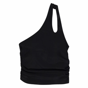 Women???s One Shoulder Crop Tankini Top | ???Black???