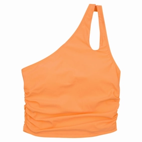 Women???s One Shoulder Crop Tankini Top | ???Paradise Orange???