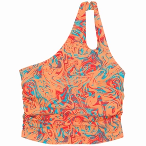 Women???s One Shoulder Crop Tankini Top | ???Swirl???