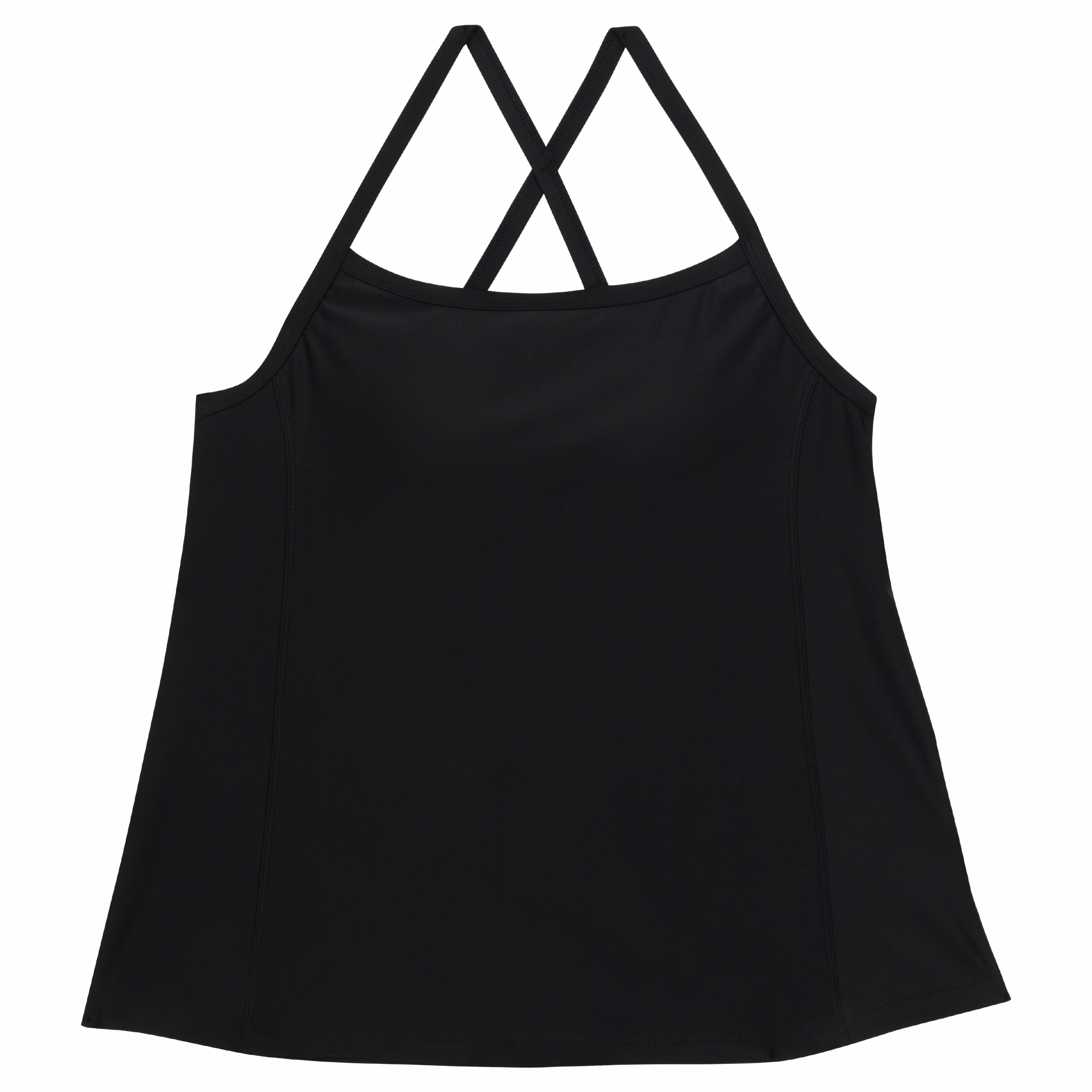 Women???s Strappy A-Line Tankini Top | ???Black???