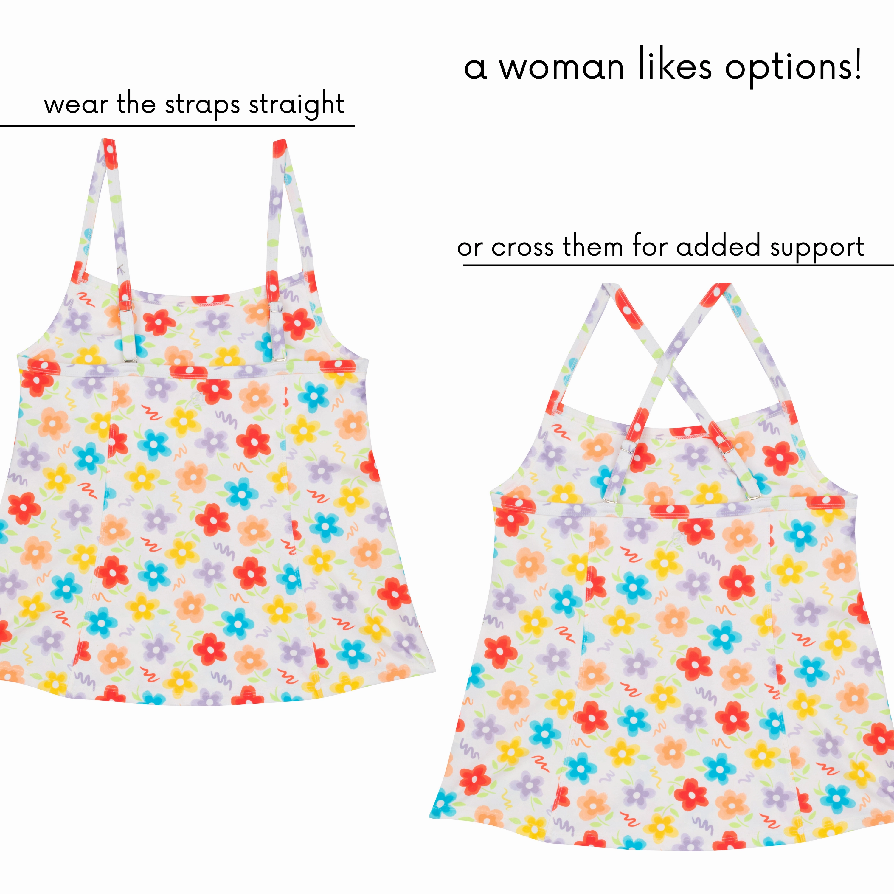 Women???s Strappy A-Line Tankini Top | ???Blossom???
