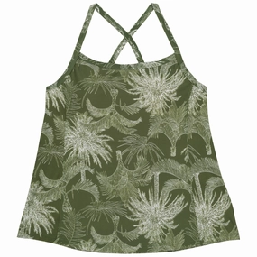Women???s Strappy A-Line Tankini Top | ???Hawaiian Rainforest???