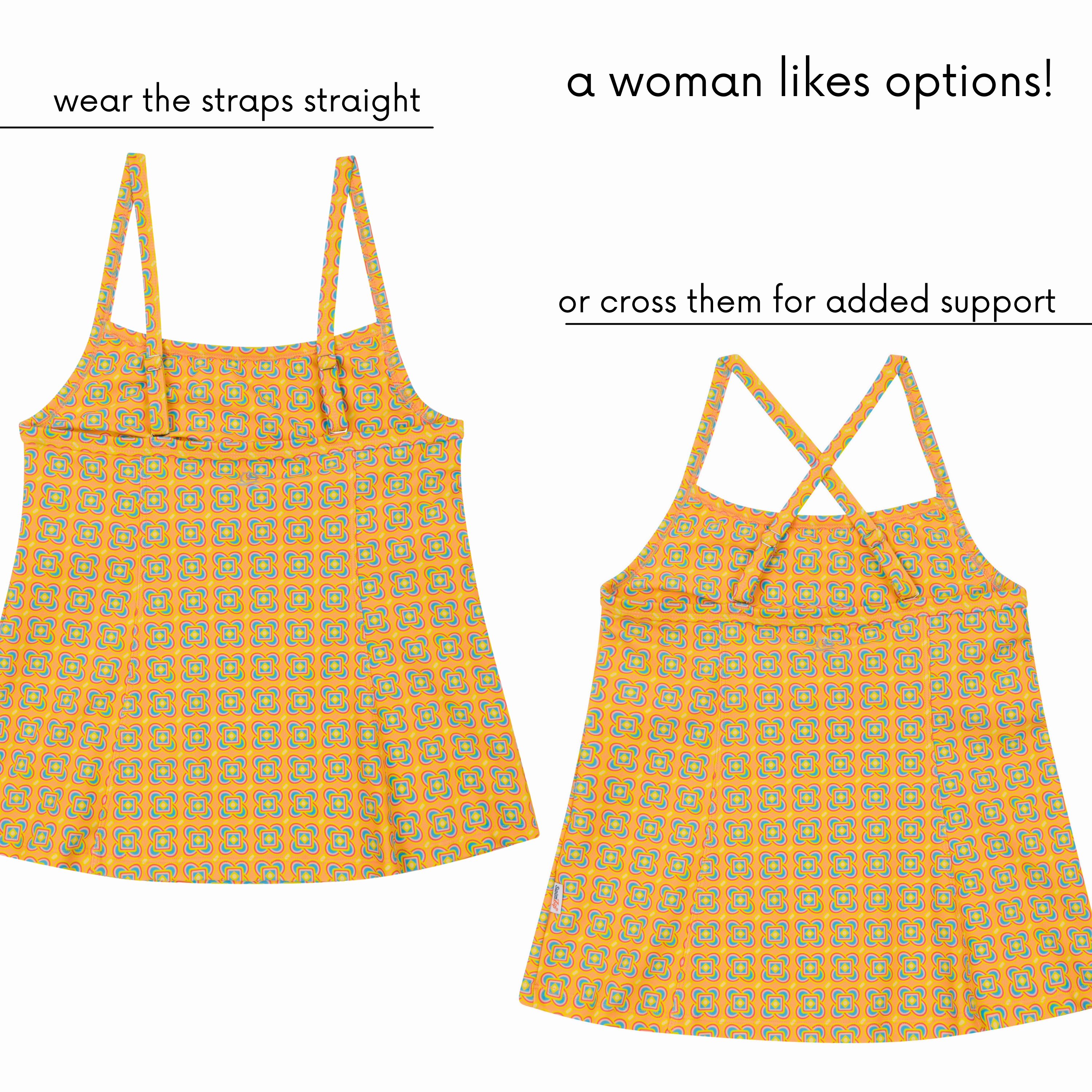 Women???s Strappy A-Line Tankini Top | ???Kaleidoscope"