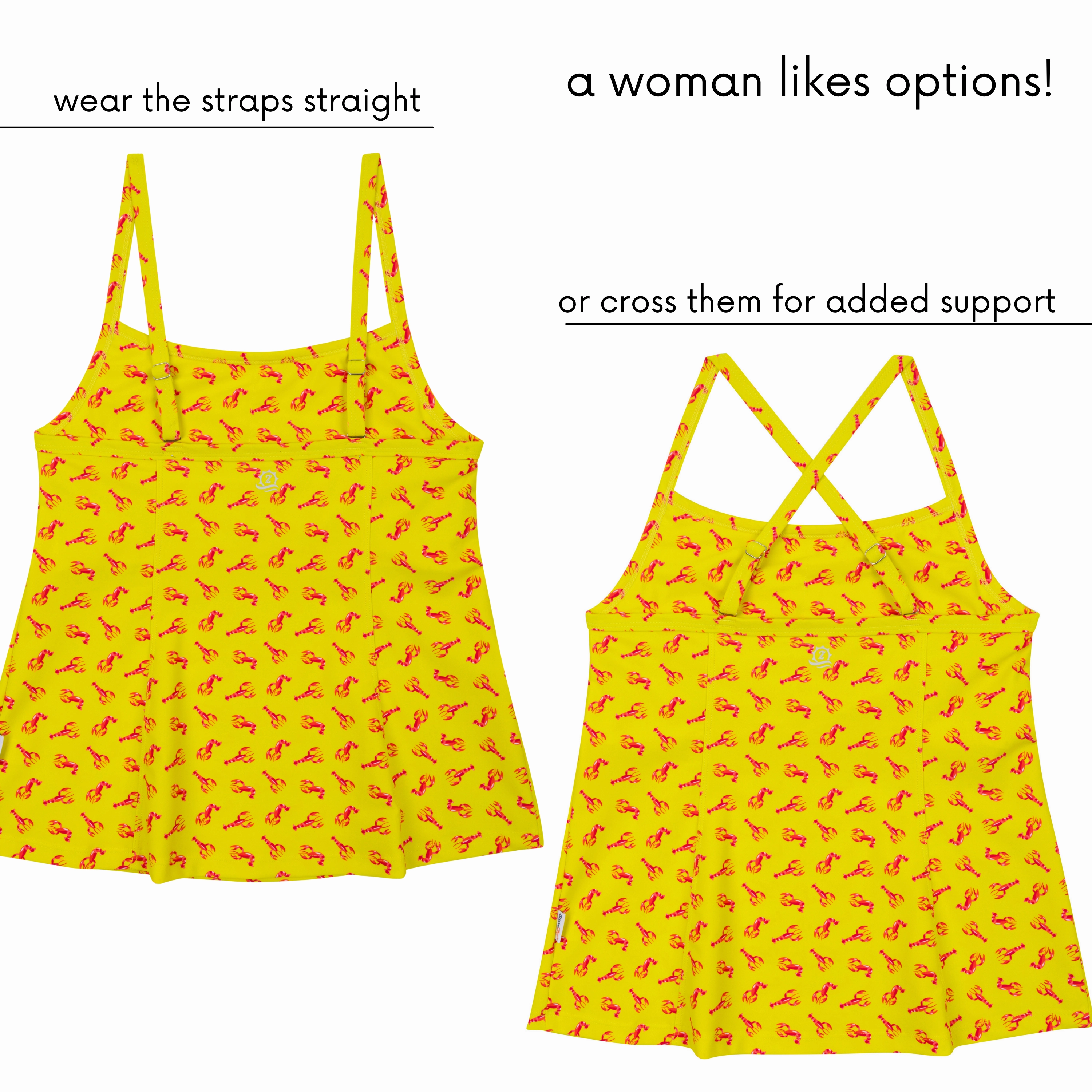 Women???s Strappy A-Line Tankini Top | ???Lobster"