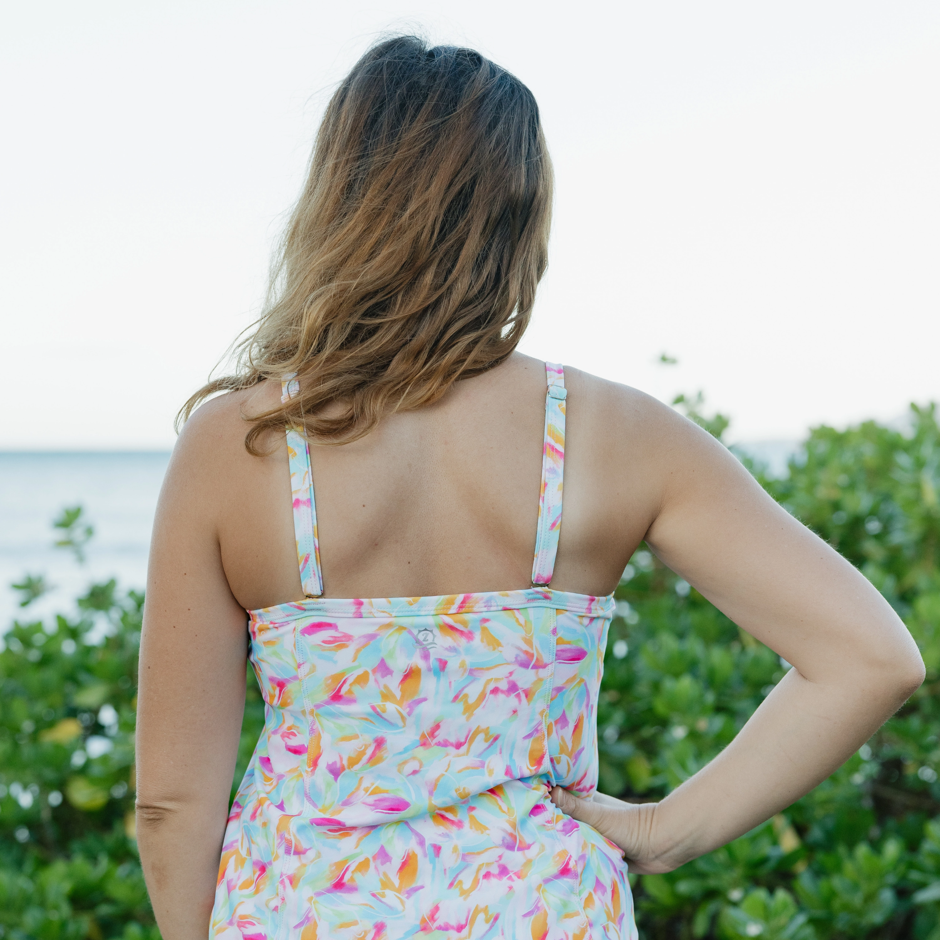 Women???s Strappy A-Line Tankini Top | ???Petals"