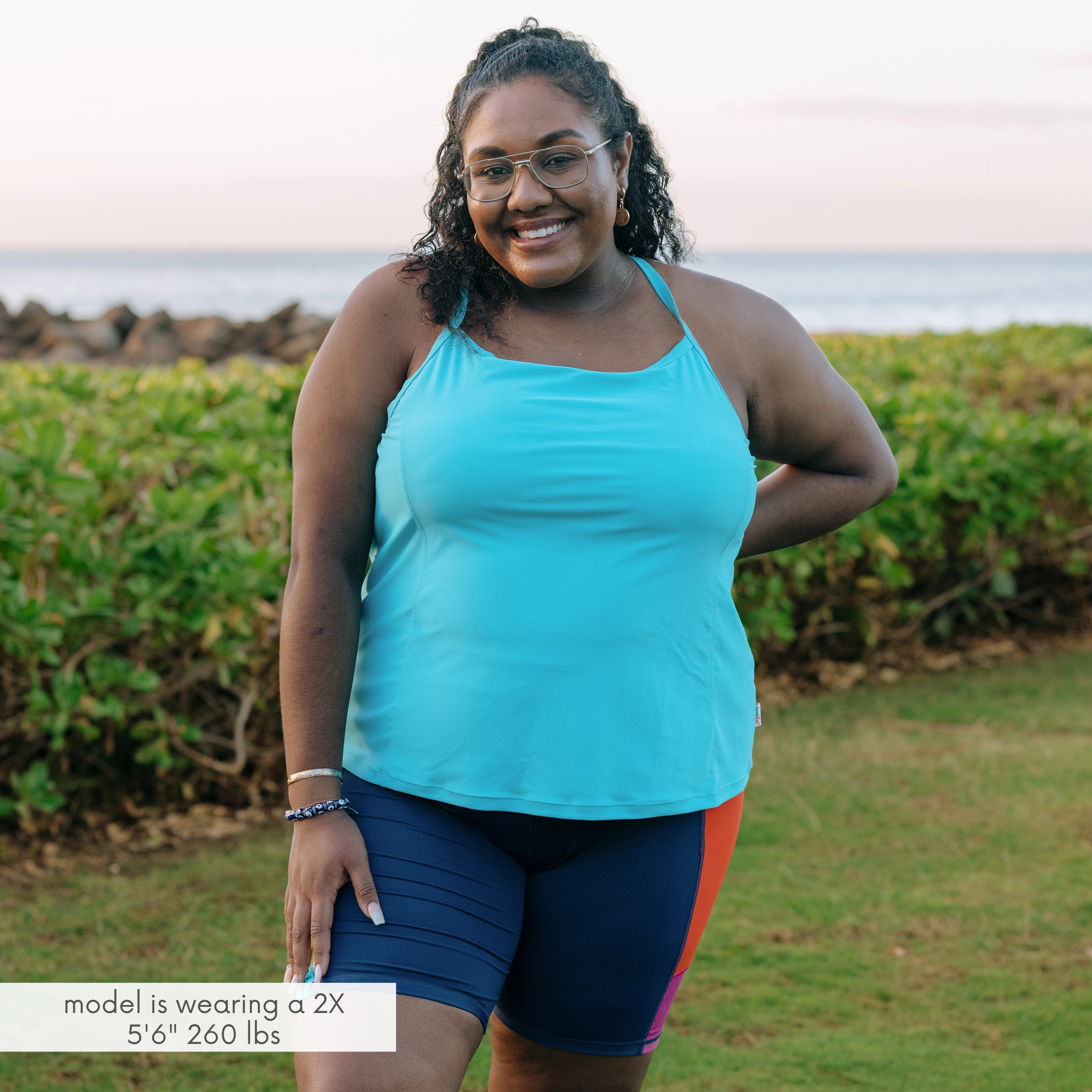 Women???s Strappy A-Line Tankini Top | ???Scuba Blue???