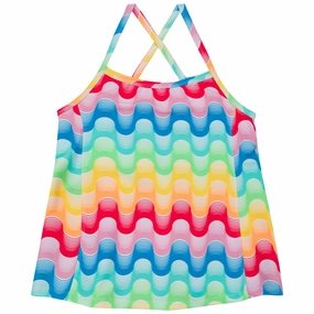 Women???s Strappy A-Line Tankini Top | ???Surf's Up"