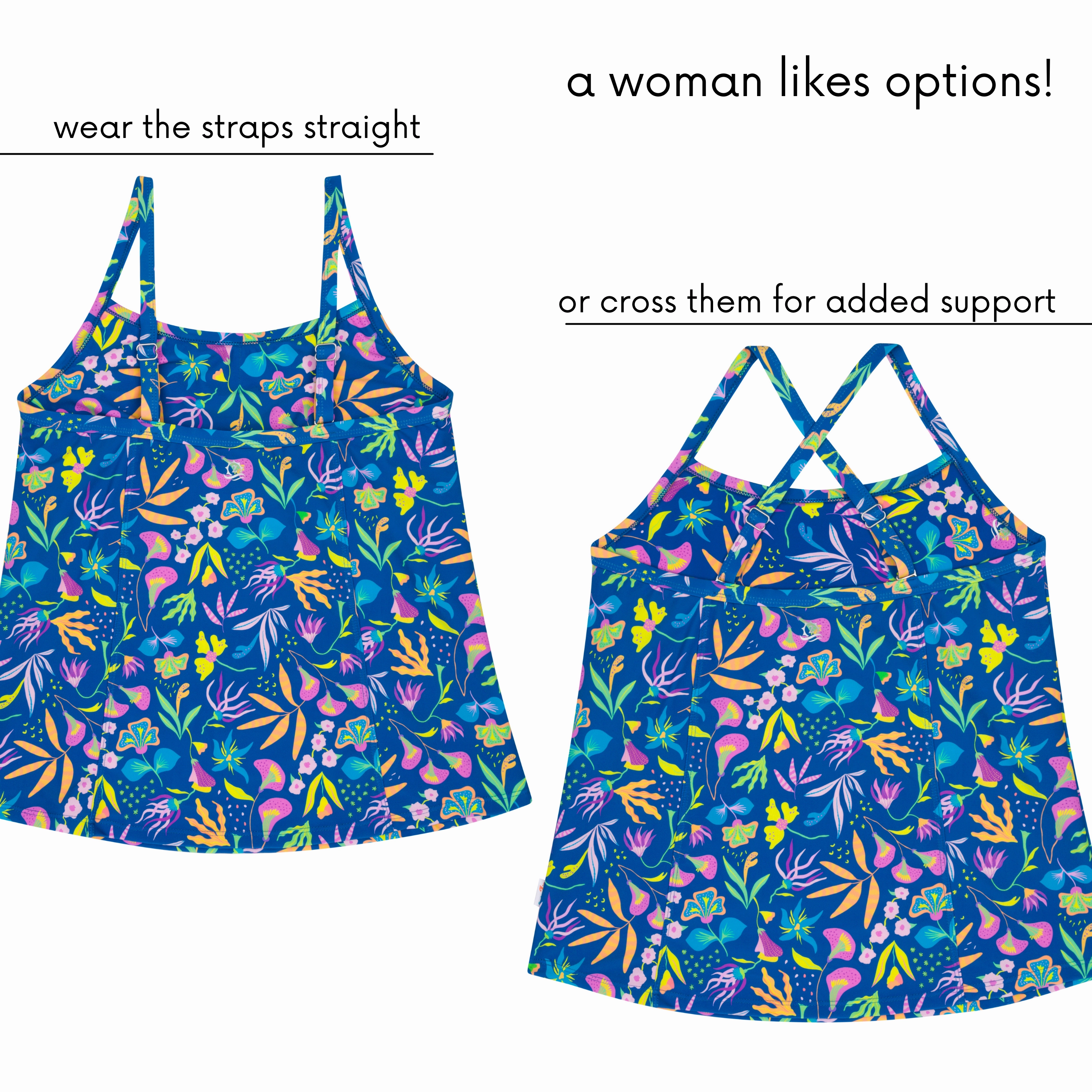Women???s Strappy A-Line Tankini Top | ???Tropadelic???