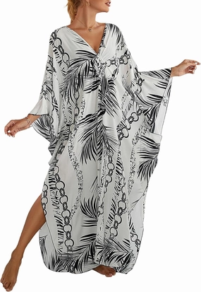 Women Animal Print Kaftan Dresses Plus Size Swimsuit Coverup 2025 Summer Bathing Suit Caftan Loungewear Beach Dress