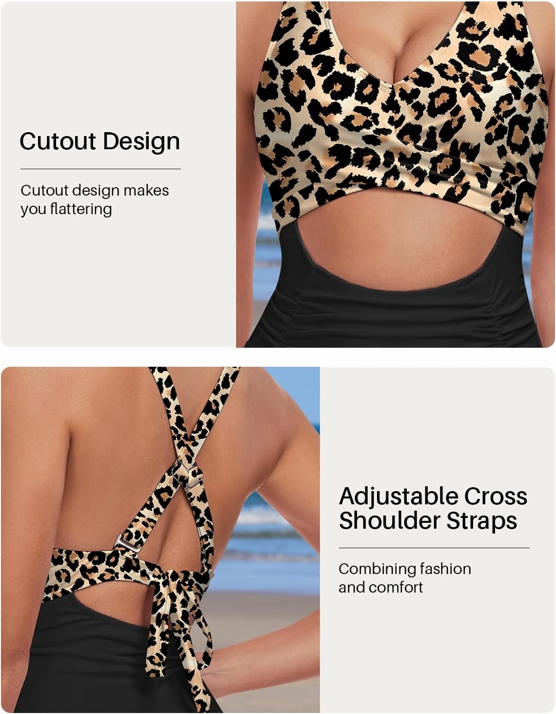 Women One Piece Swimsuit Tummy Control Bathing Suits for Women Slimming Ruched Swimsuits Cutout Swimwear