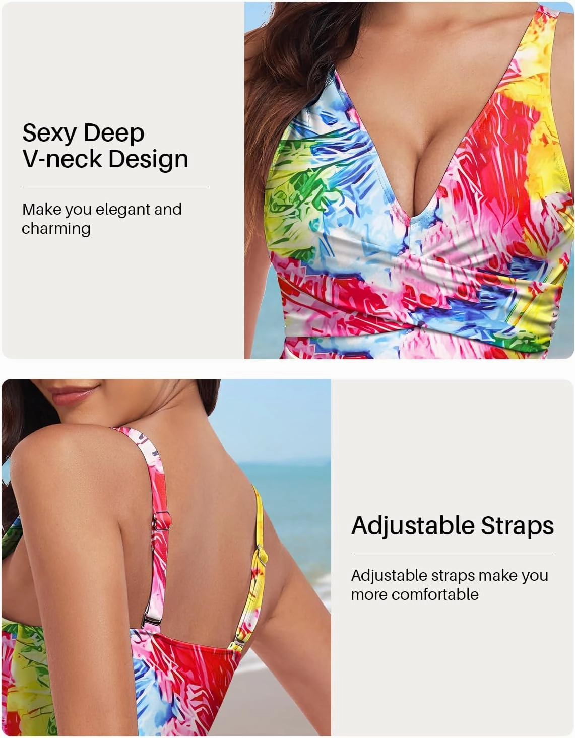Women One Piece Swimsuit Tummy Control Bathing Suits for Women Slimming Ruched Swimsuits Cutout Swimwear