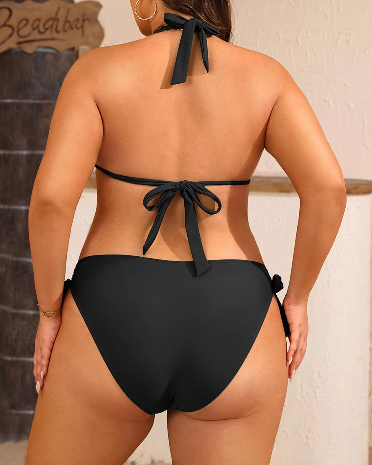 Women Plus Size Bikini Set - Two Piece Triangle Swimsuits Halter String Bathing Suit 2025 Tie Swimwear
