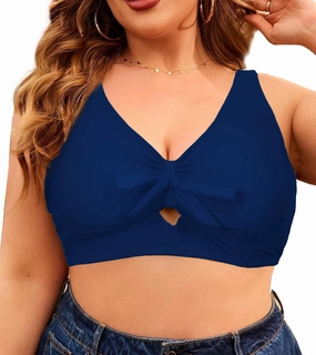 Women Plus Size Bikini Top Push Up Knot Front Bikini Top Only Bathing Suit Tops for Women Large Bust Full Coverage 2025