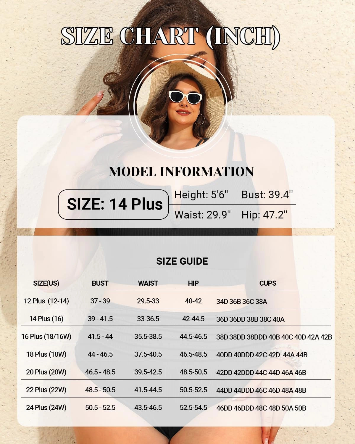 Women Plus Size High Waisted Bikini - Ribbed Two Piece Swimsuit Tummy Control Bathing Suit V-Wired 2025 Swimwear
