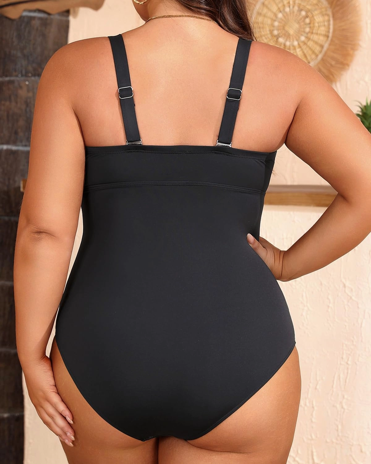 Women Plus Size One Piece Swimsuit - Tummy Control Bathing Suits Ruched Lace up Swimwear Bandeau Retro Swimsuits 2025
