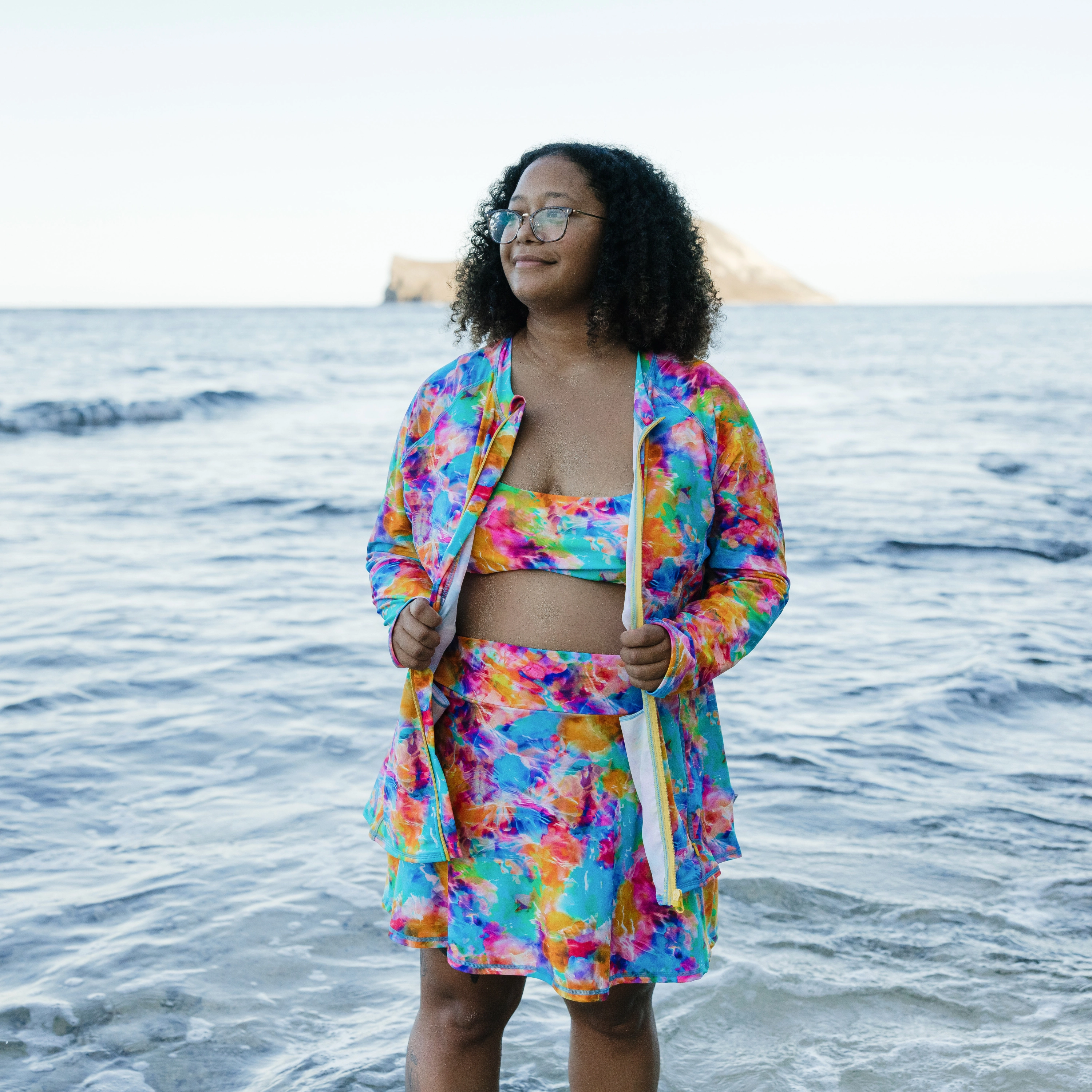 Women's A-Line Swim Skirt Swim Bottom | "Impressions"