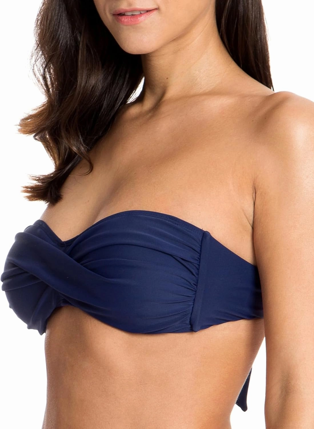 Women's Bandeau Bikini Top Strapless Tie Back Bathing Suit Top