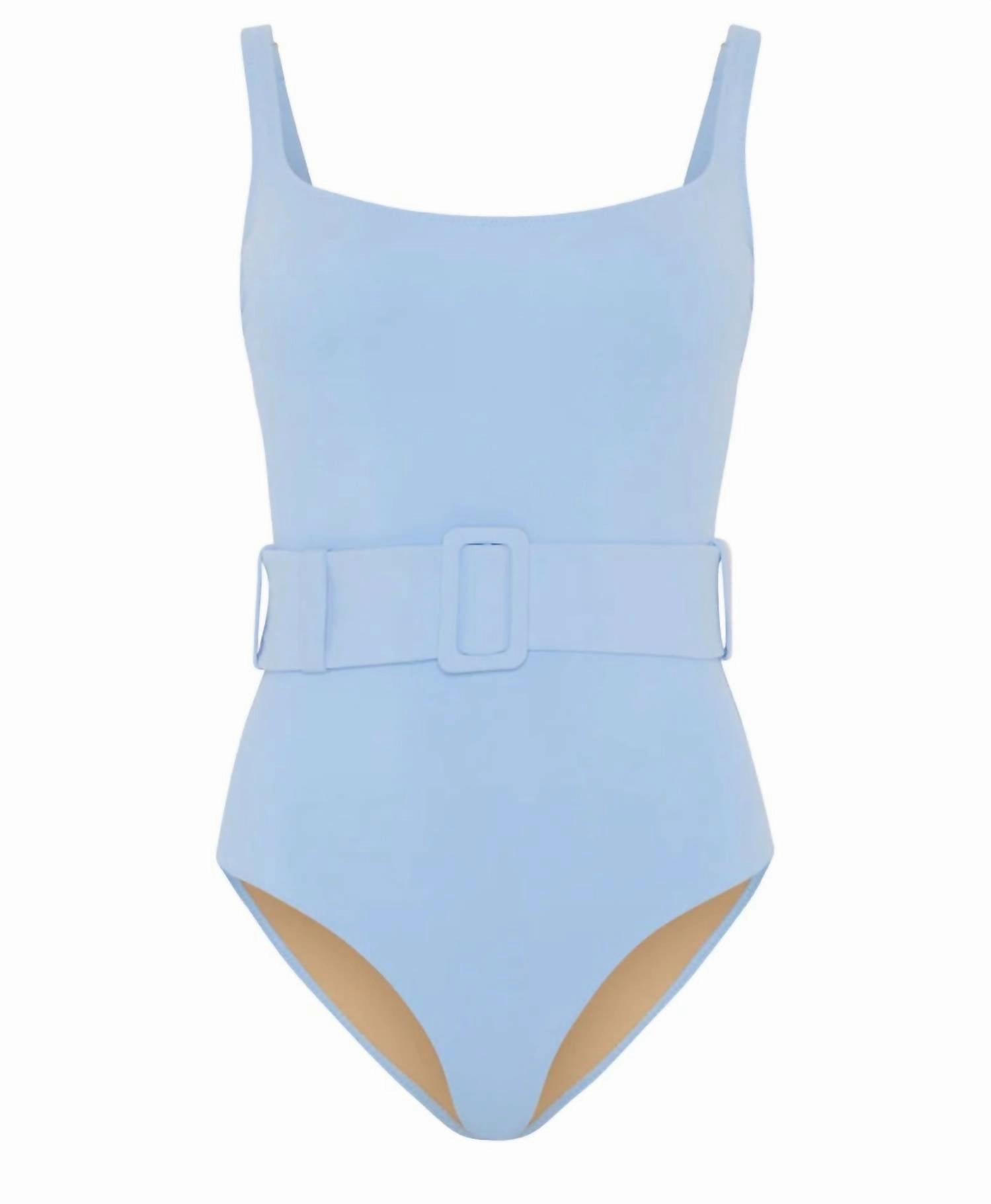 Women's Cassandra One Piece Belted Swimsuit In Vista Blue