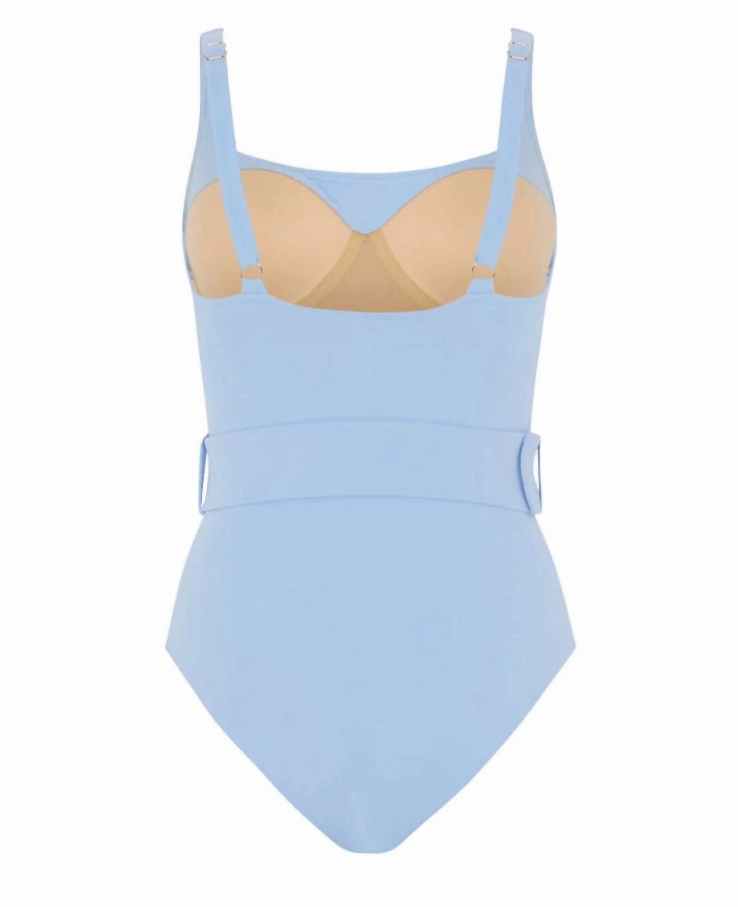 Women's Cassandra One Piece Belted Swimsuit In Vista Blue