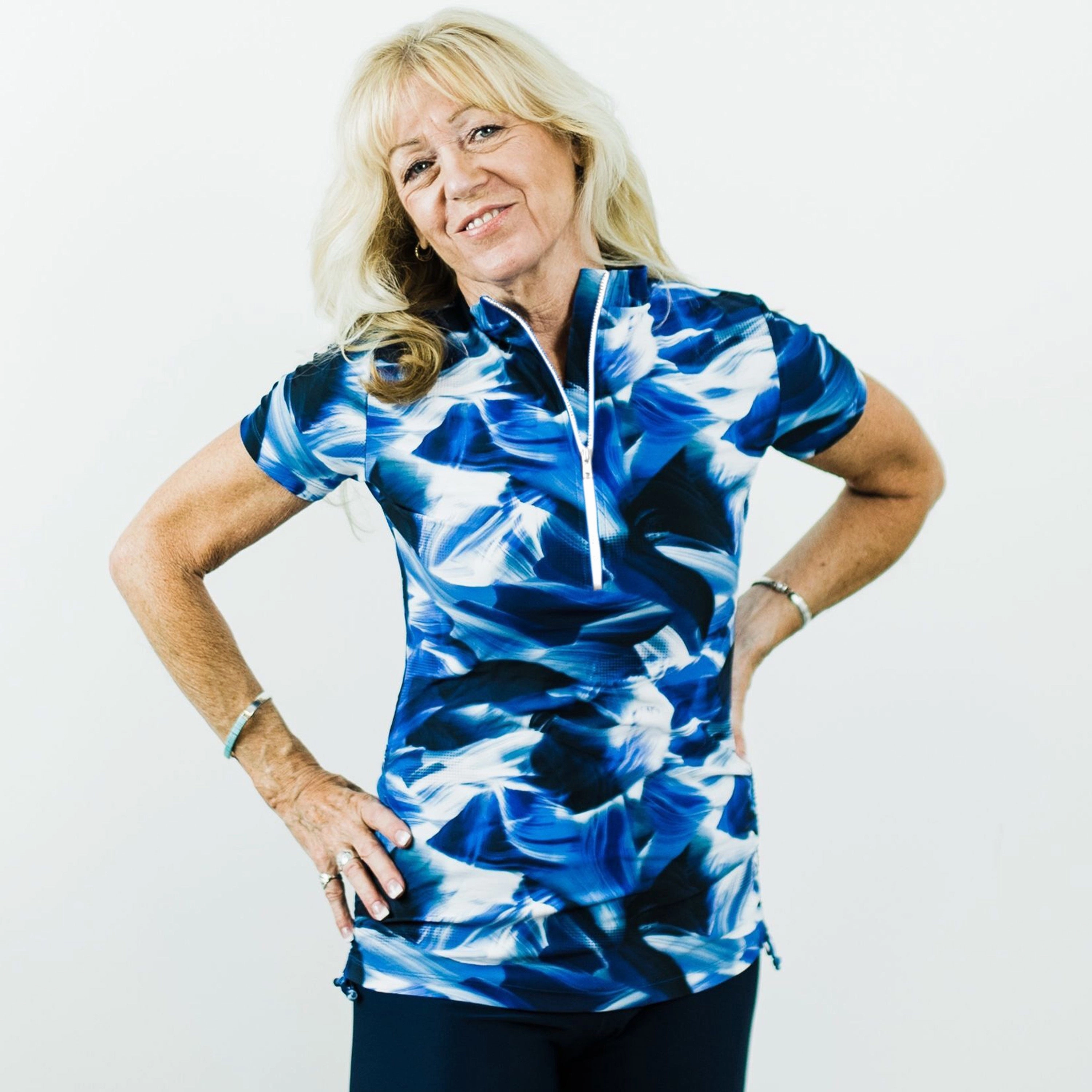 Women's Half-Zip Short Sleeve Rashguard Adele Swim Top