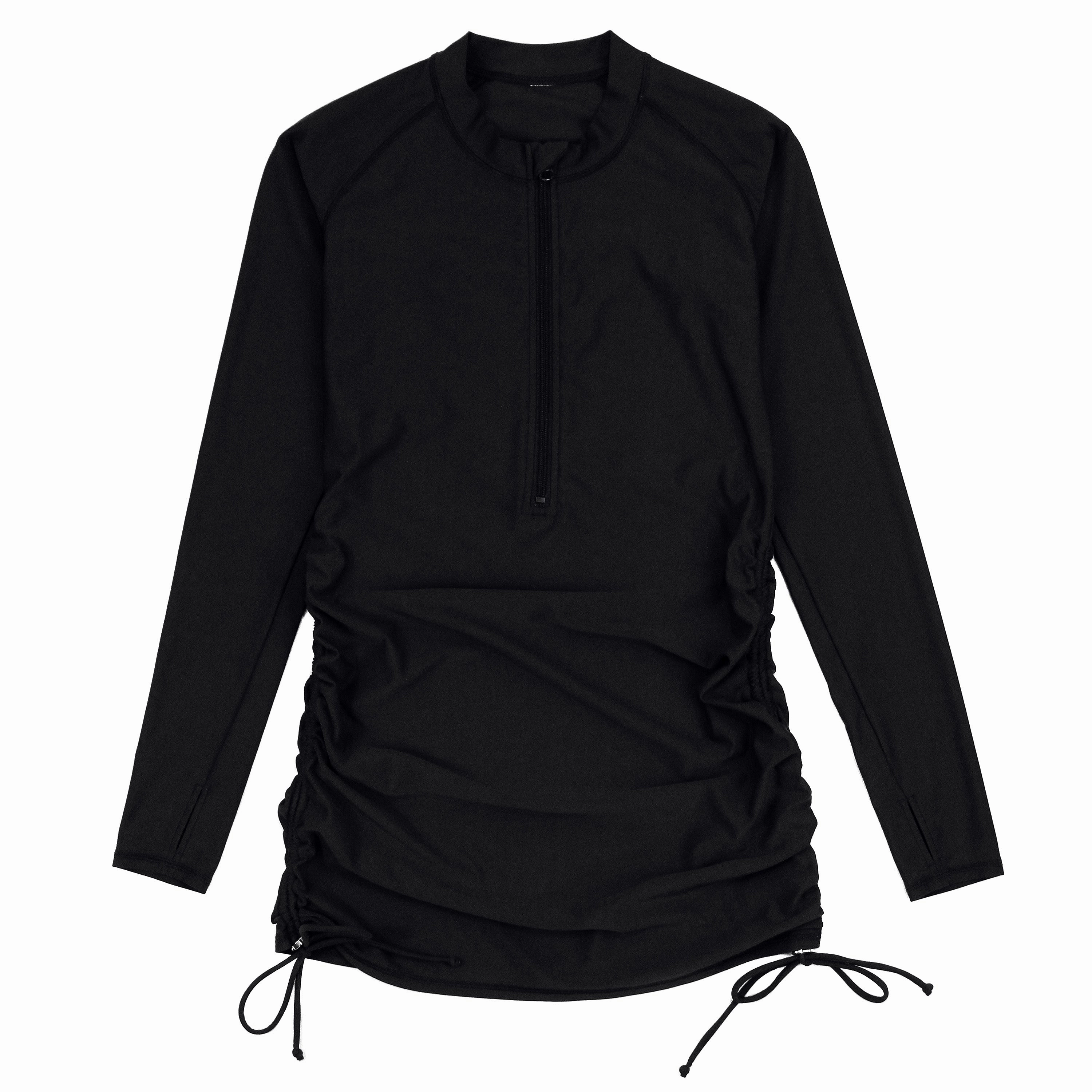 Women's Half Zip Swim Dress Cover Up | "Black"
