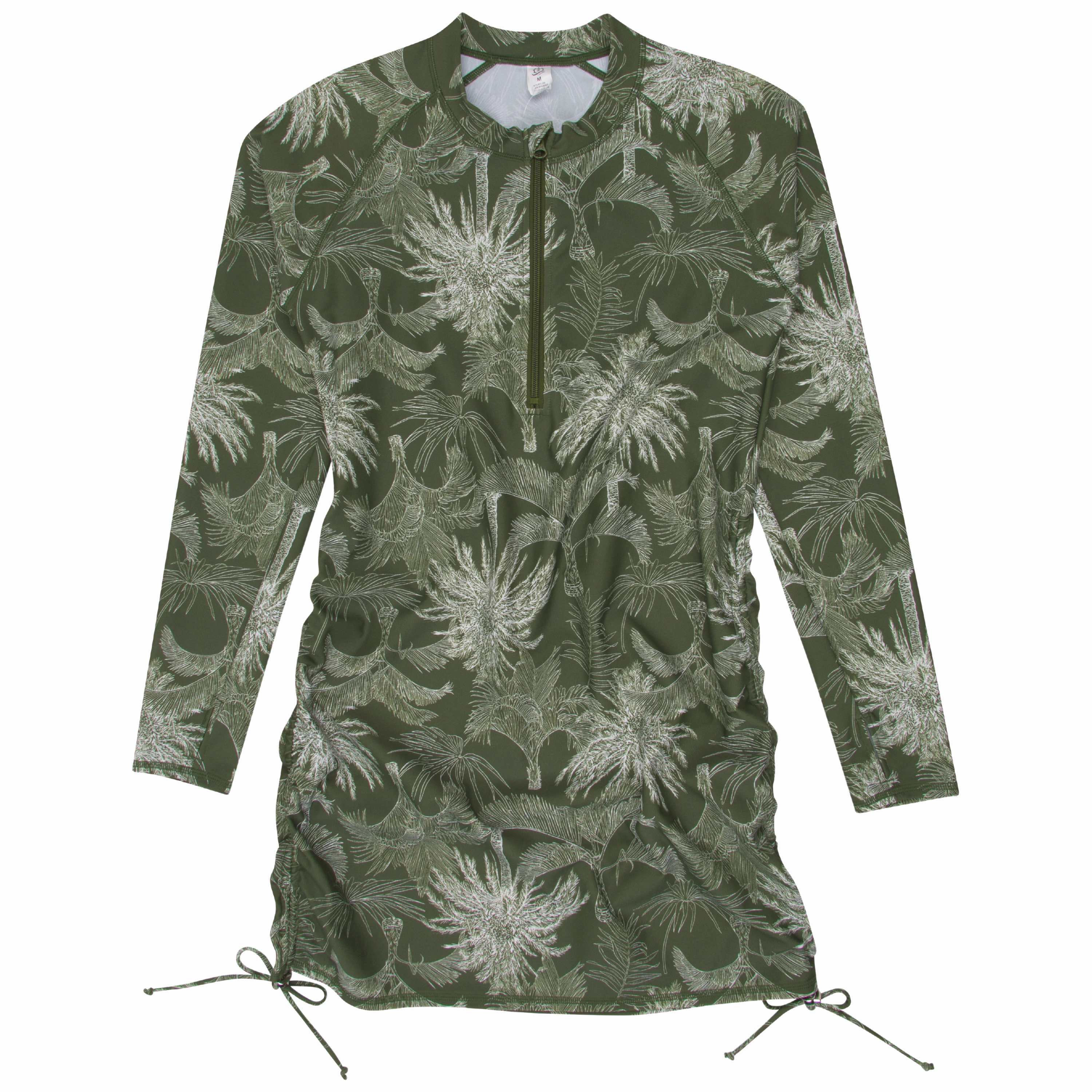 Women's Half Zip Swim Dress Cover Up | "Hawaiian Rainforest"
