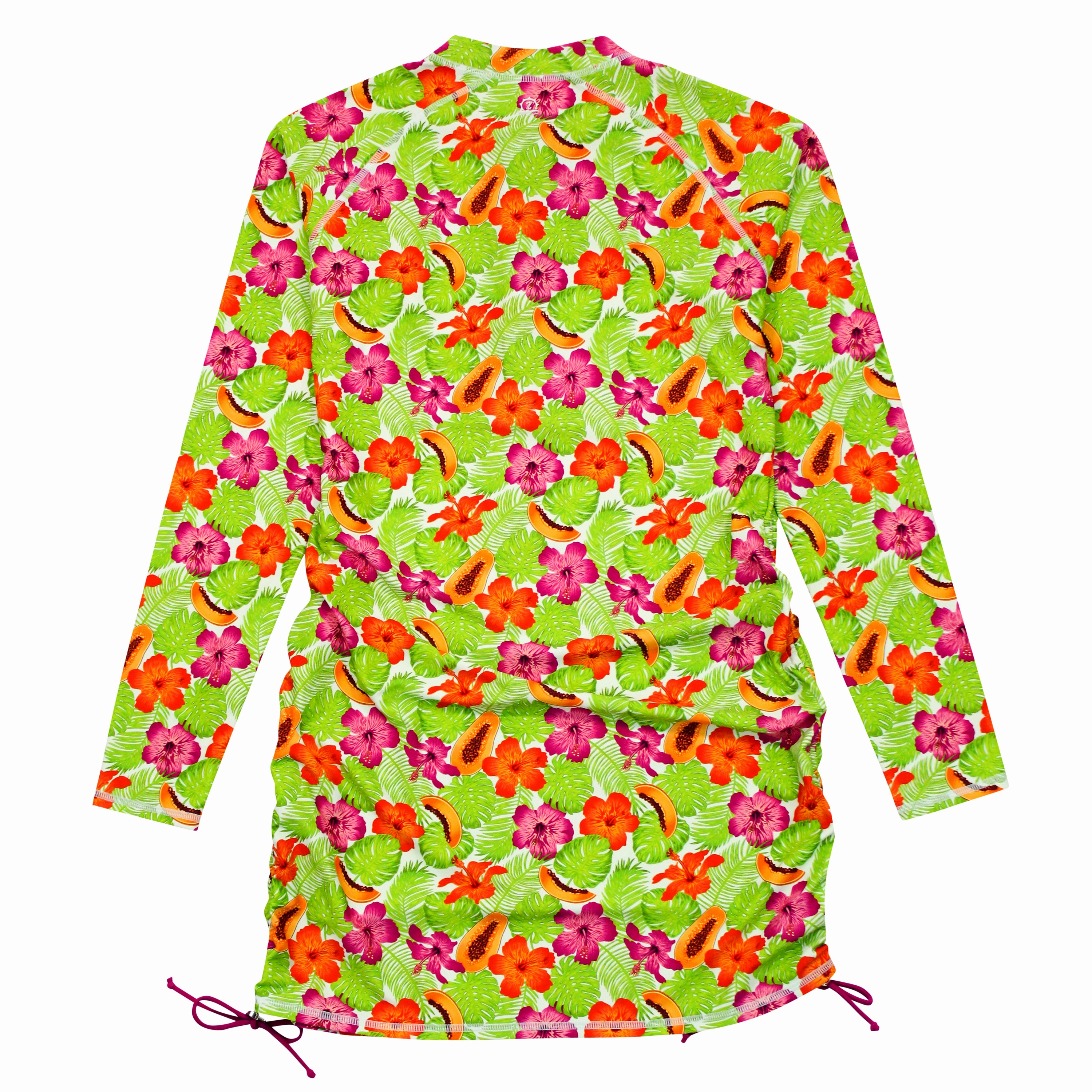 Women's Half Zip Swim Dress Cover Up | "Hibiscus"
