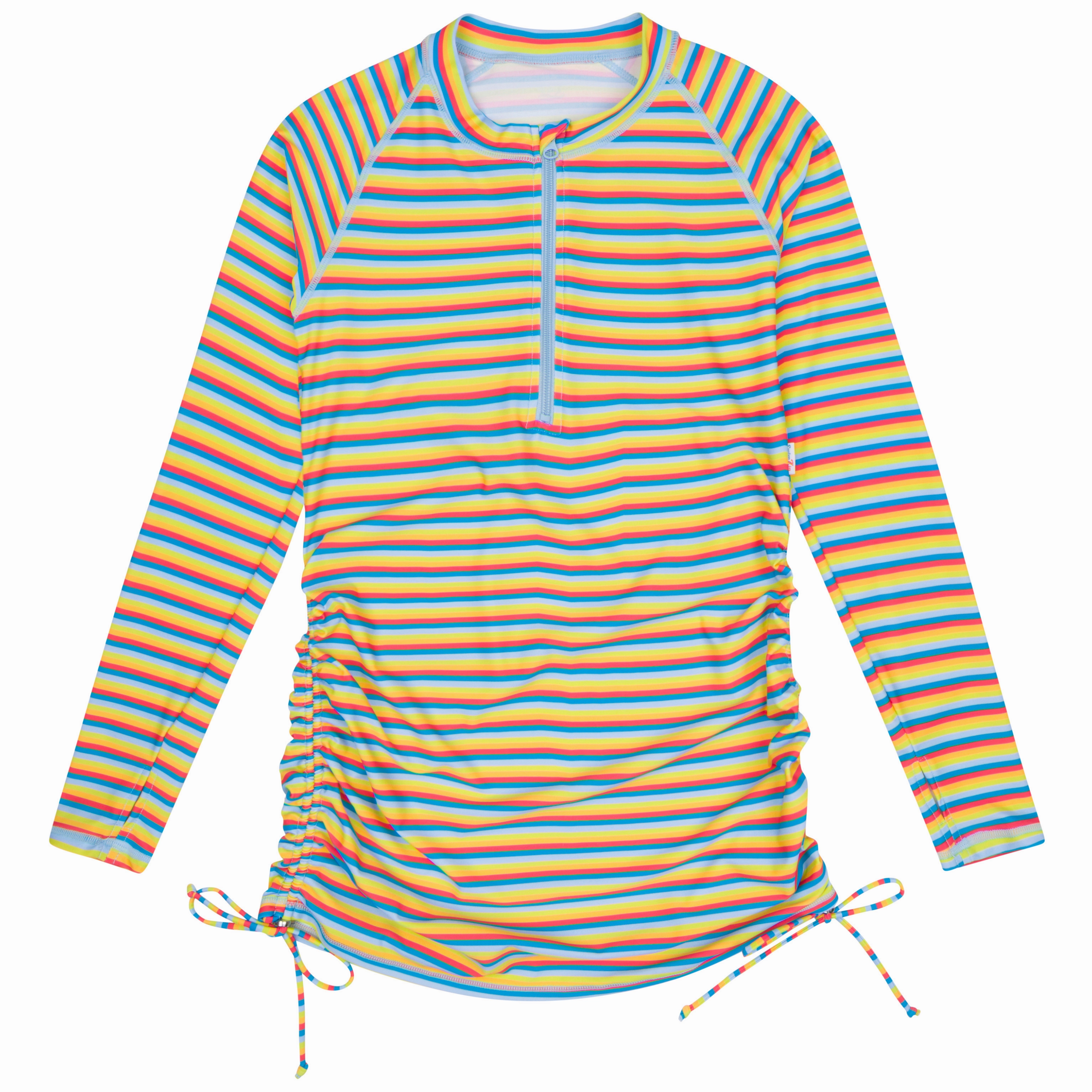 Women's Half Zip Swim Dress Cover Up | "Sunny Stripe"