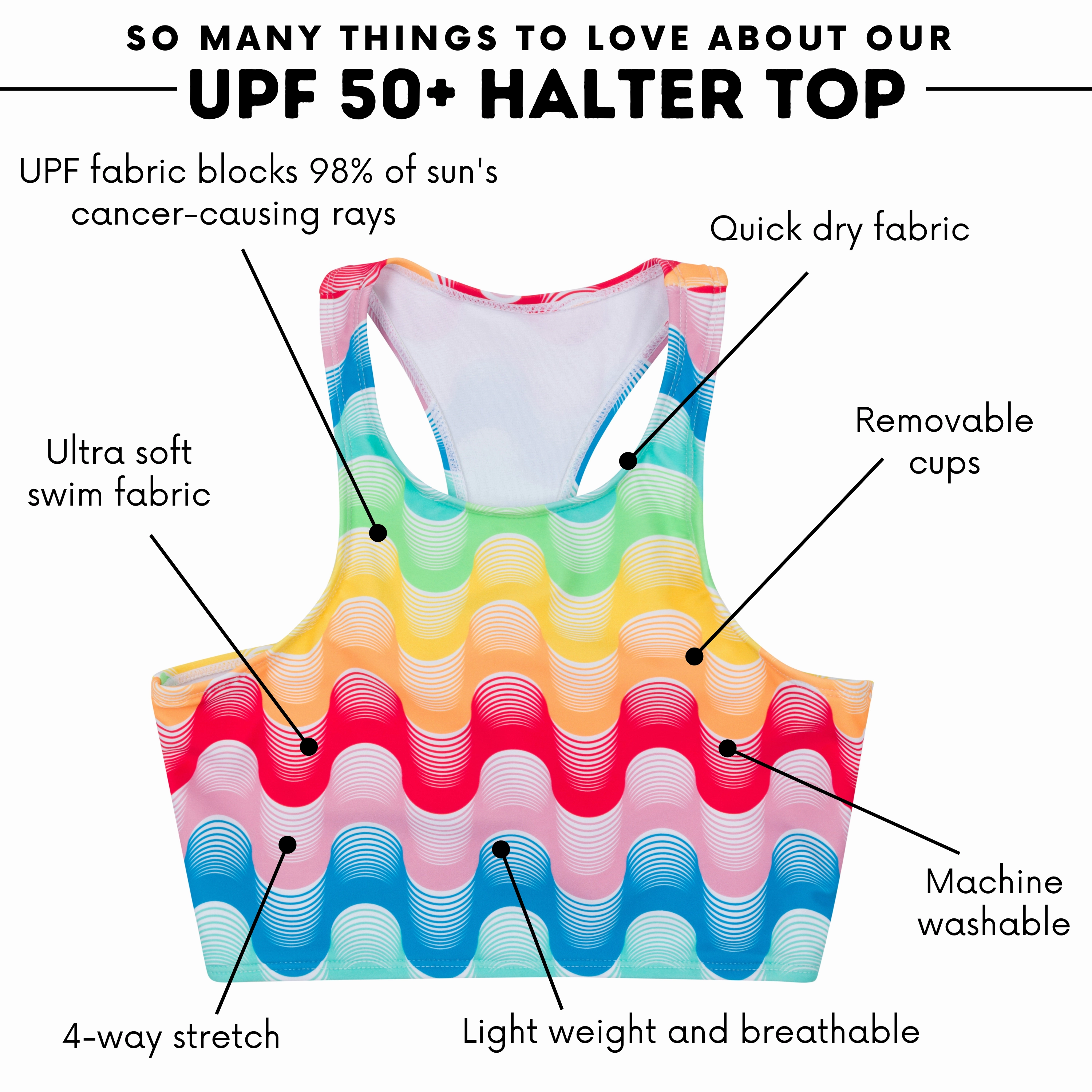Women's Halter Bikini Top | "Surf's Up"