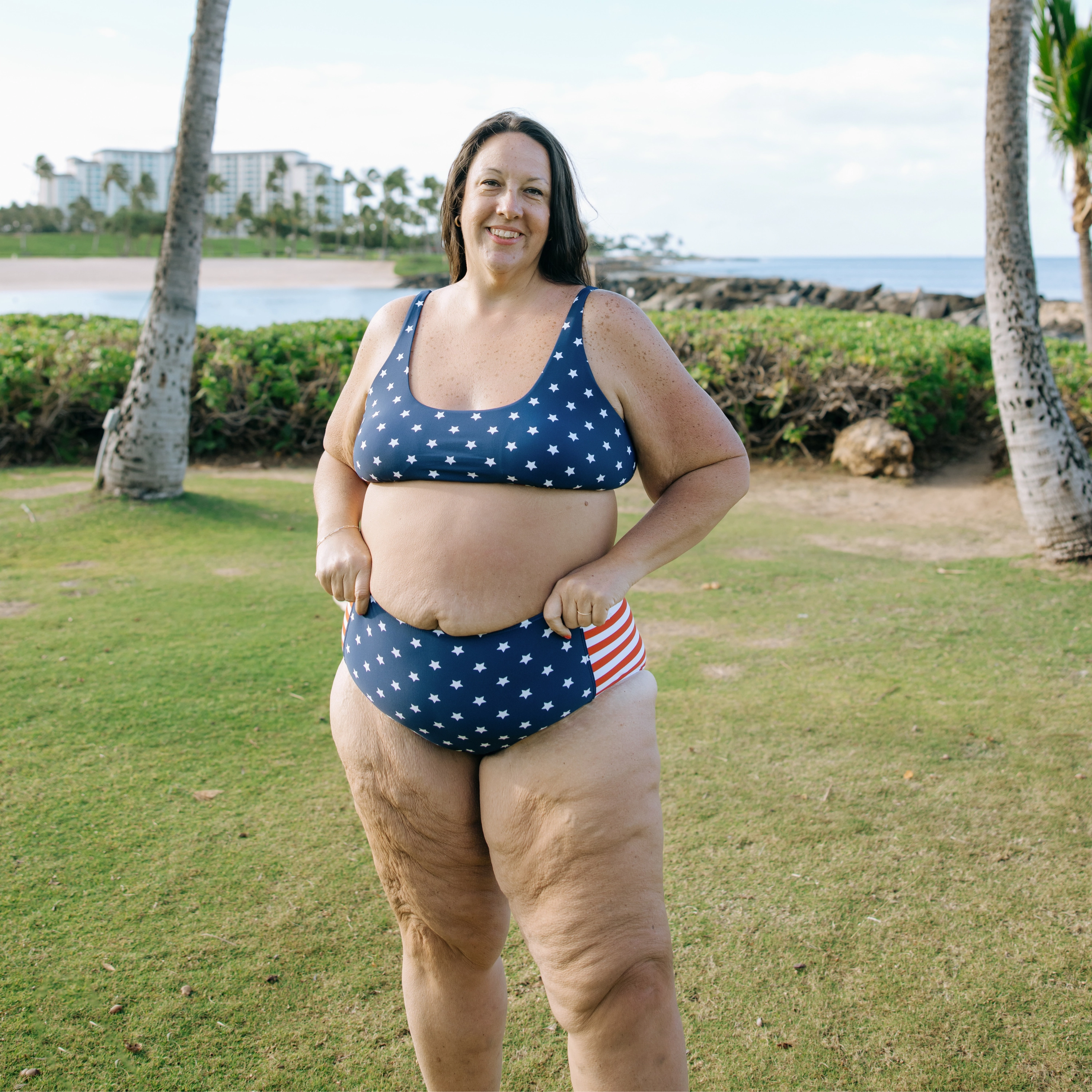 Women's High Waist Bikini Bottoms | "Americana"