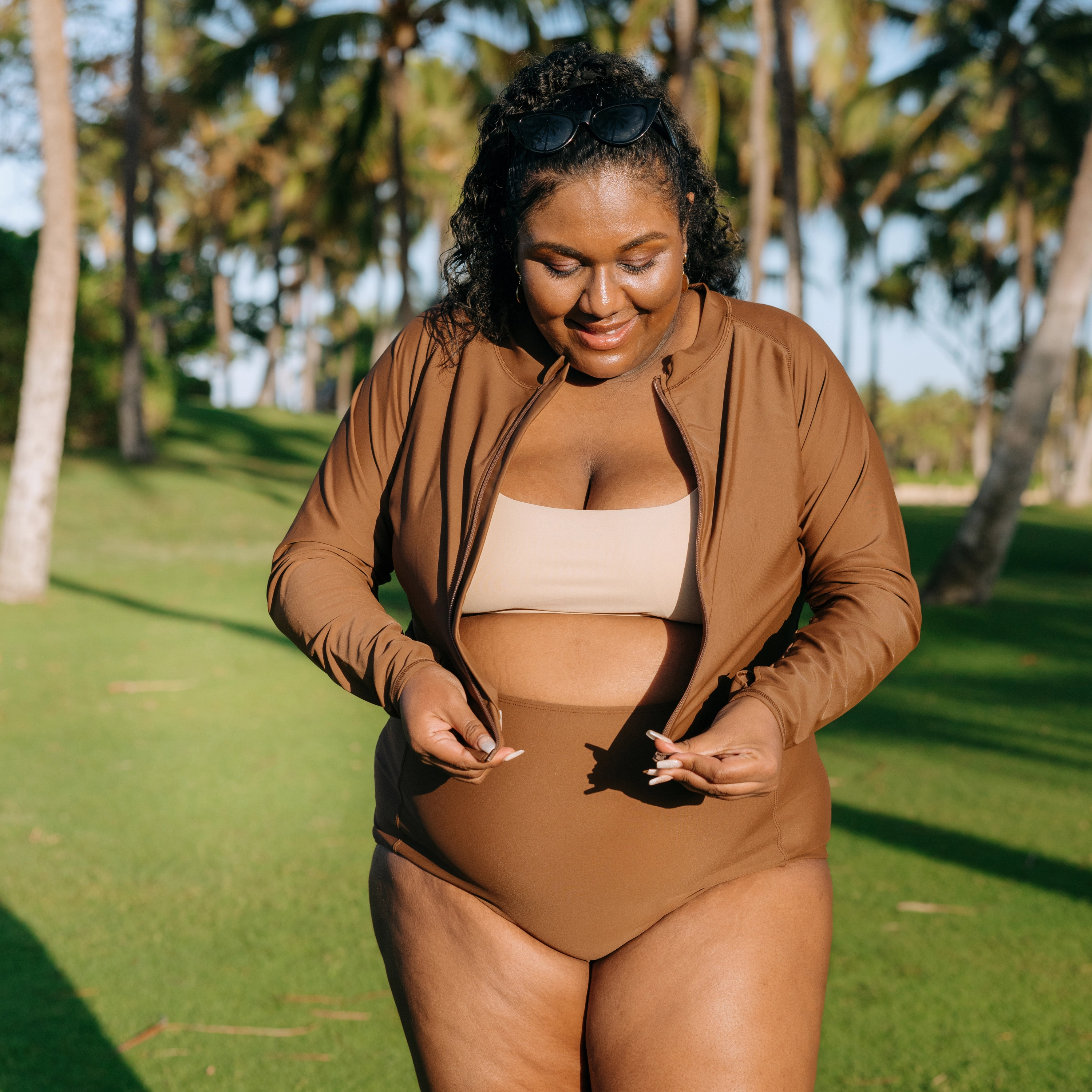Women's High Waist Bikini Bottoms | "Cold Brew"