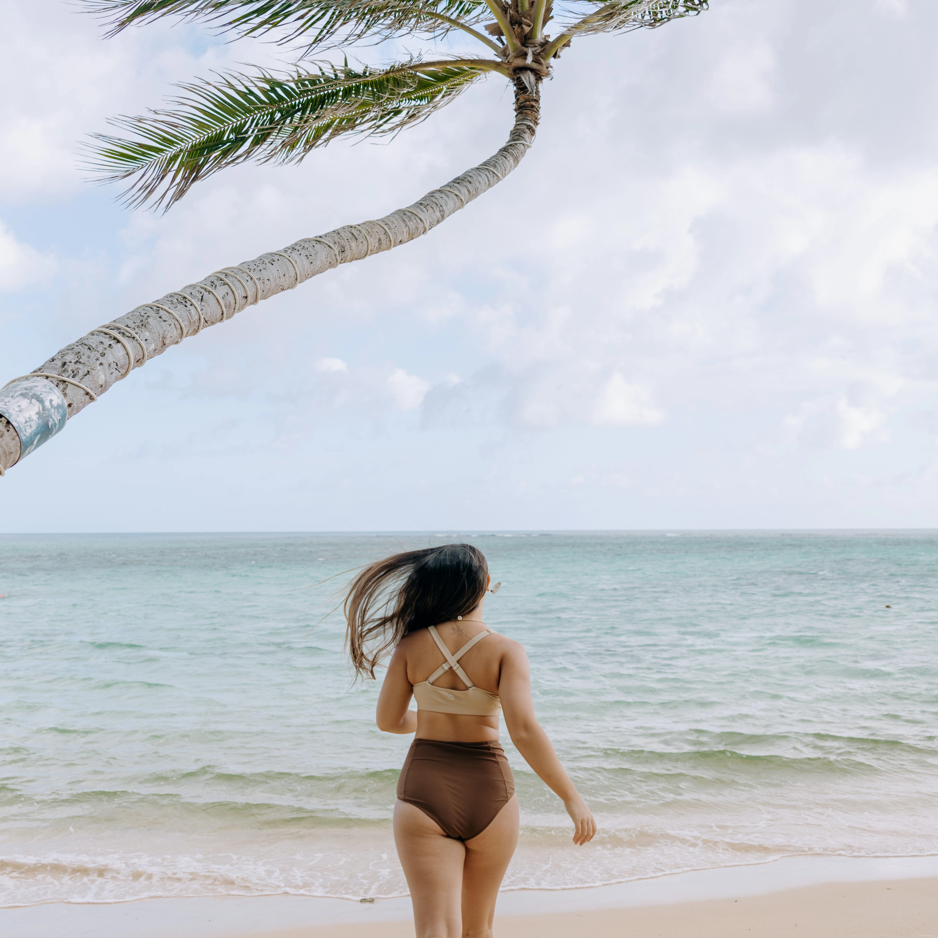 Women's High Waist Bikini Bottoms | "Cold Brew"