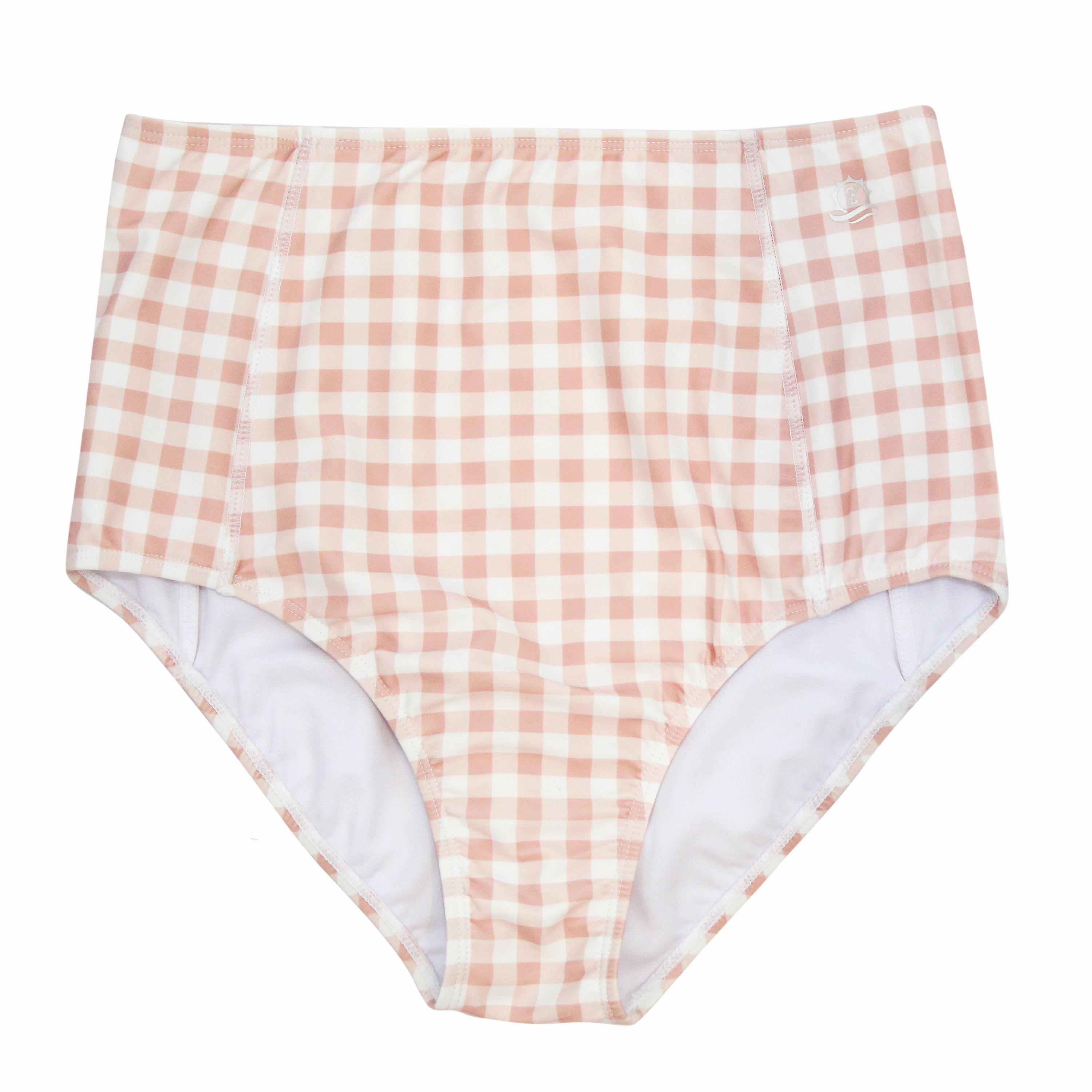 Women's High Waist Bikini Bottoms | "Pink Gingham"