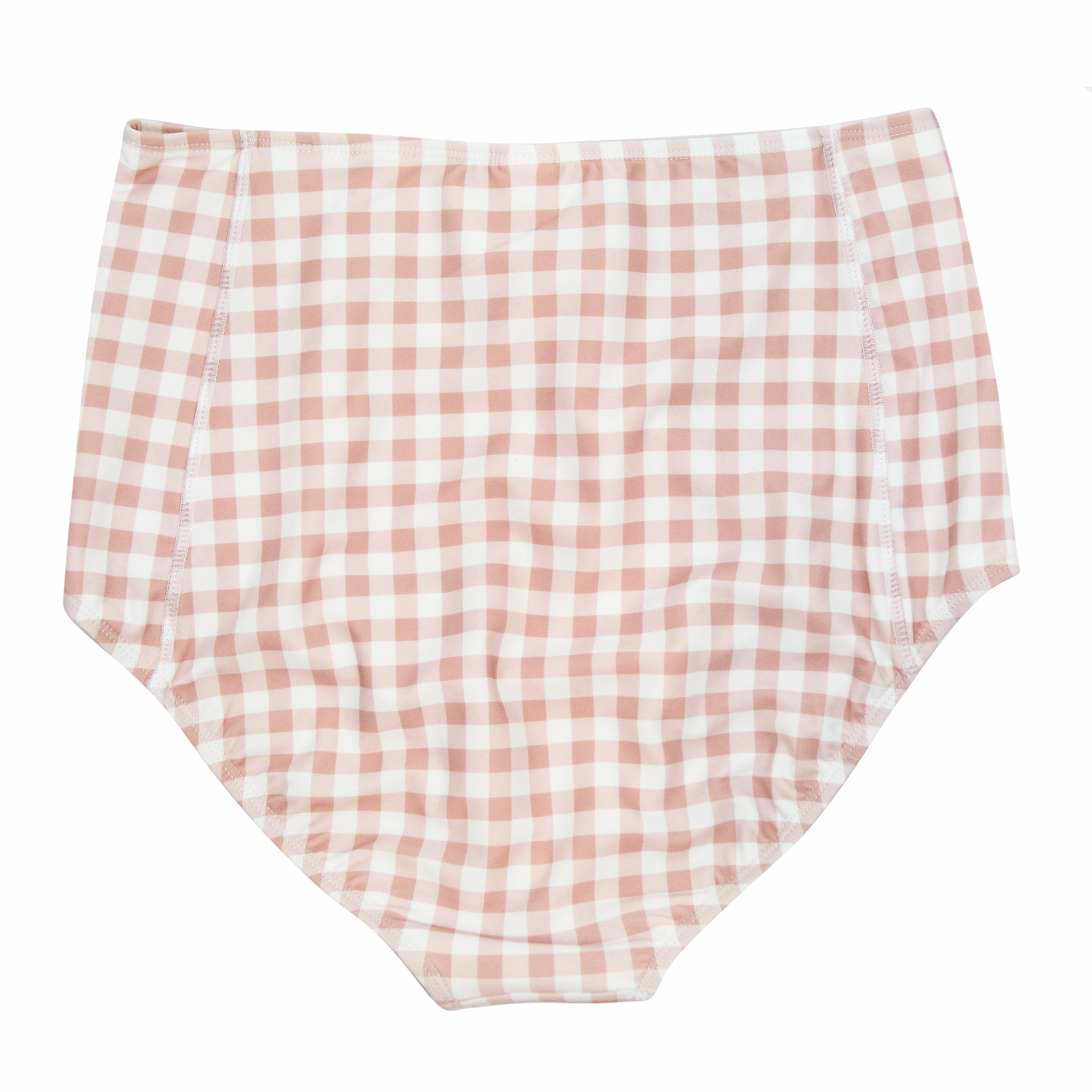 Women's High Waist Bikini Bottoms | "Pink Gingham"