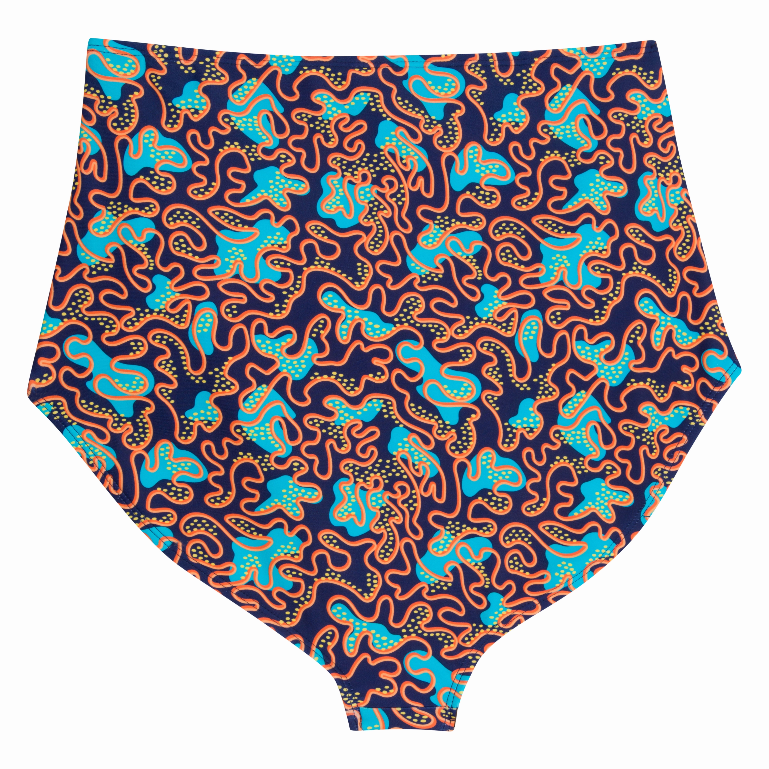 Women's High Waist Bikini Bottoms Ruched | "Deep Dive"