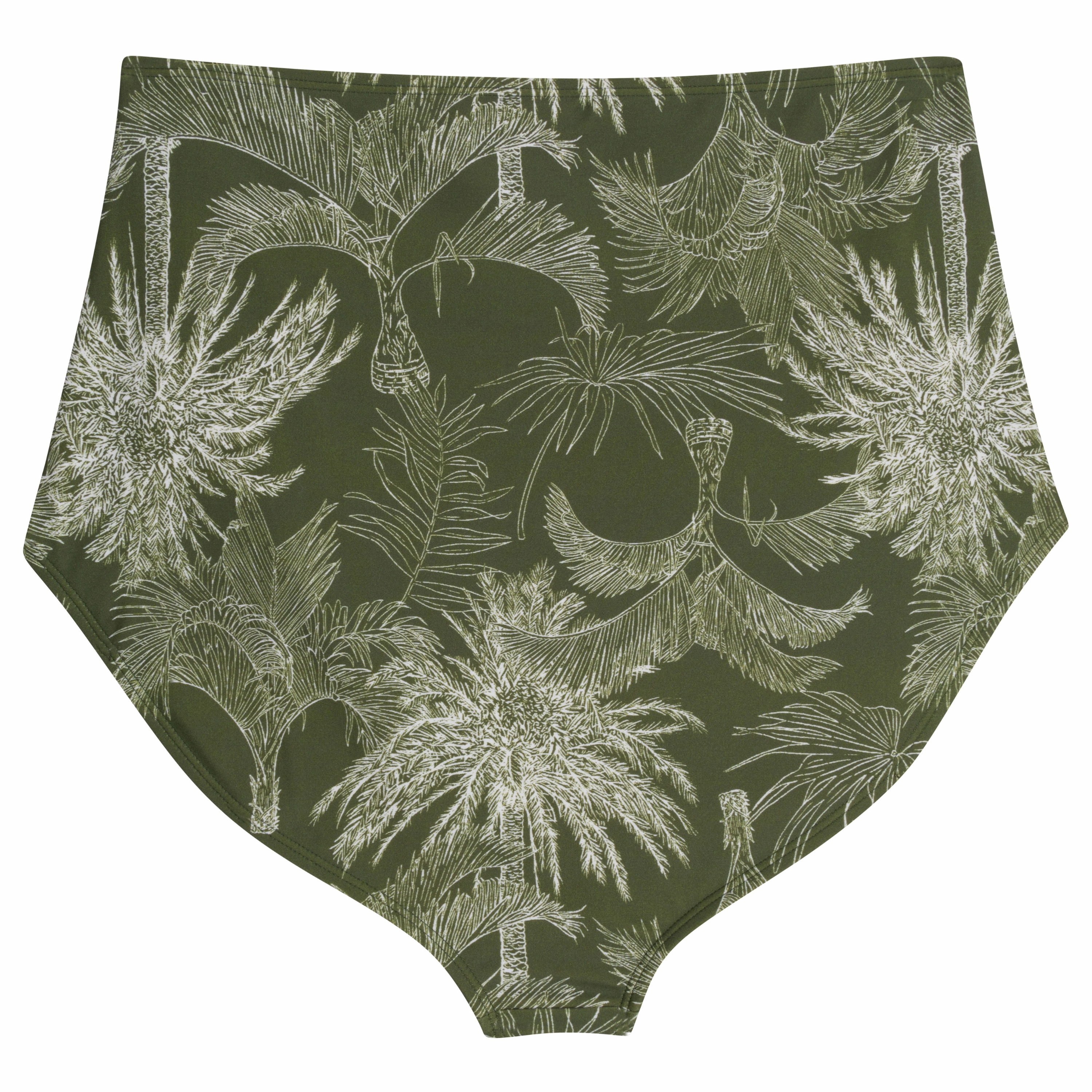 Women's High Waist Bikini Bottoms Ruched | "Hawaiian Rainforest"
