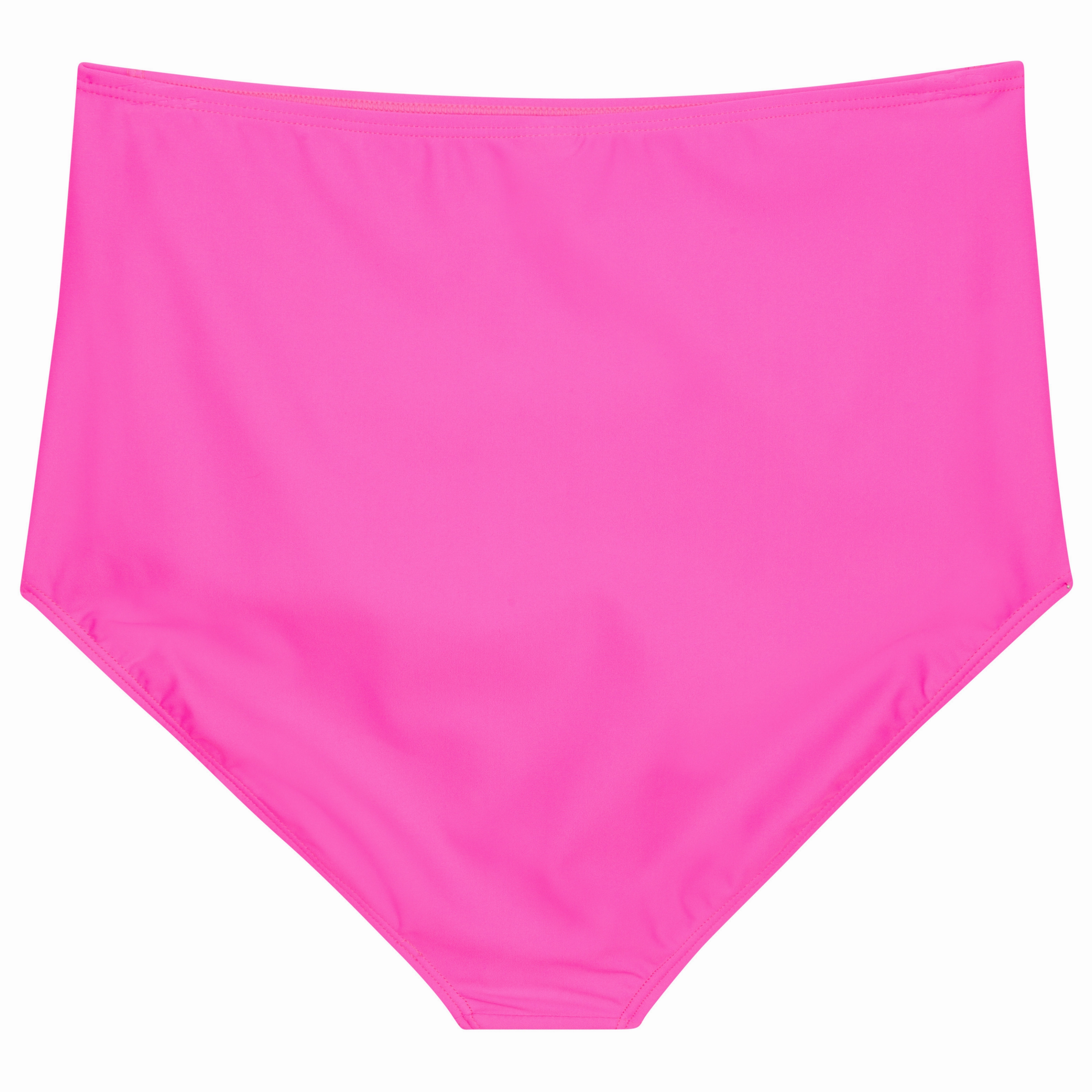 Women's High Waist Bikini Bottoms Ruched | "Neon Pink"