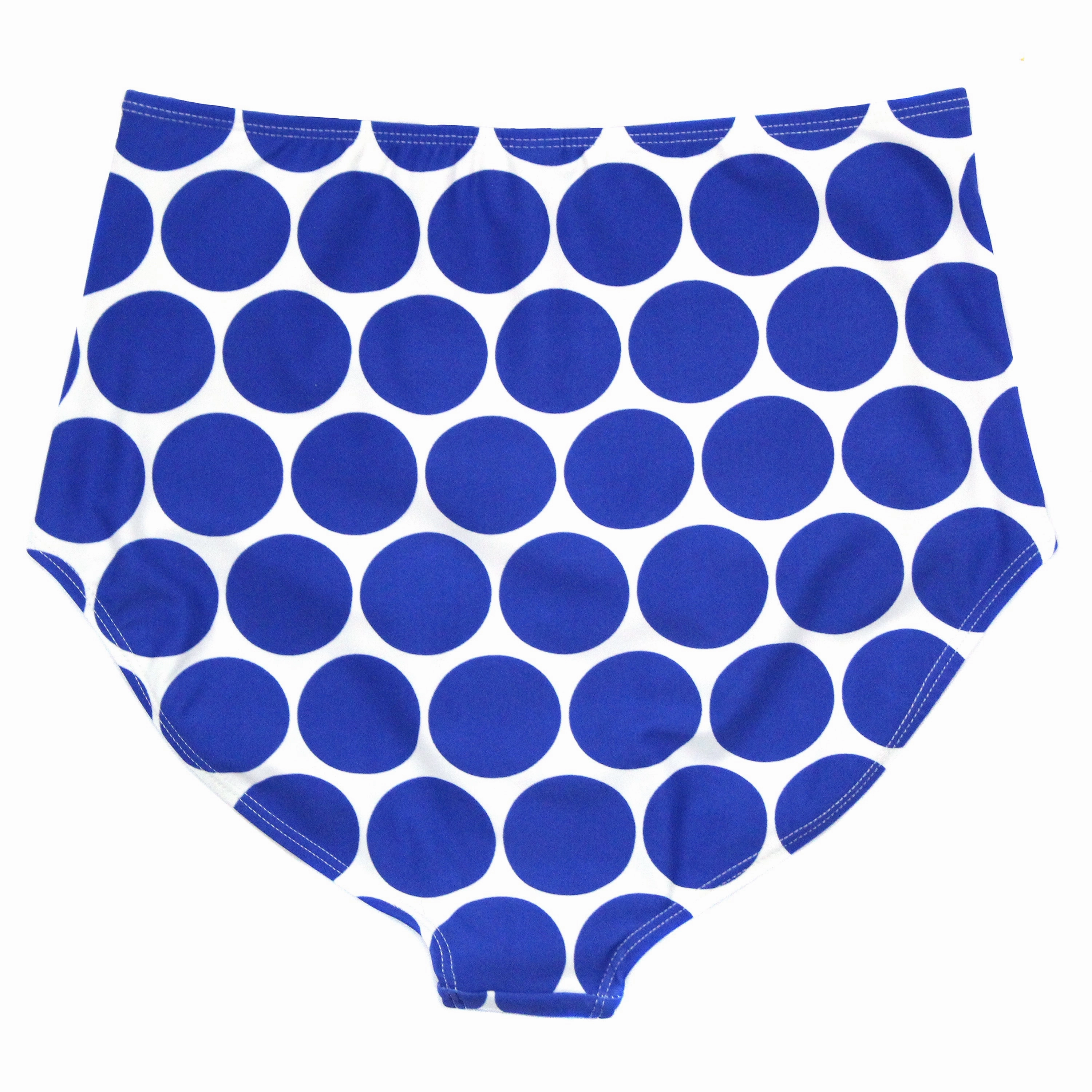 Women's High Waist Bikini Bottoms Ruched | "Oversized Dot"