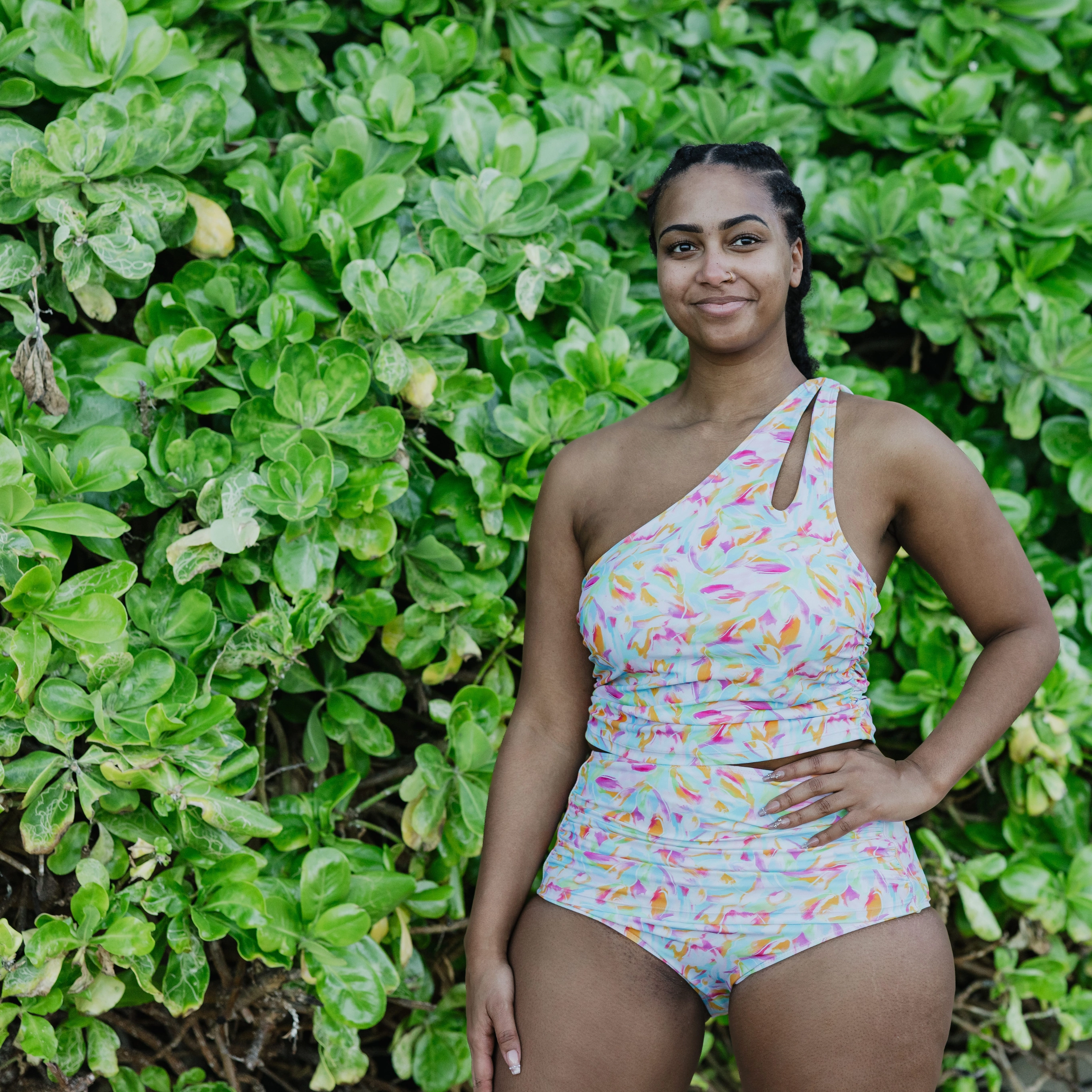 Women's High Waist Bikini Bottoms Ruched | "Petals"
