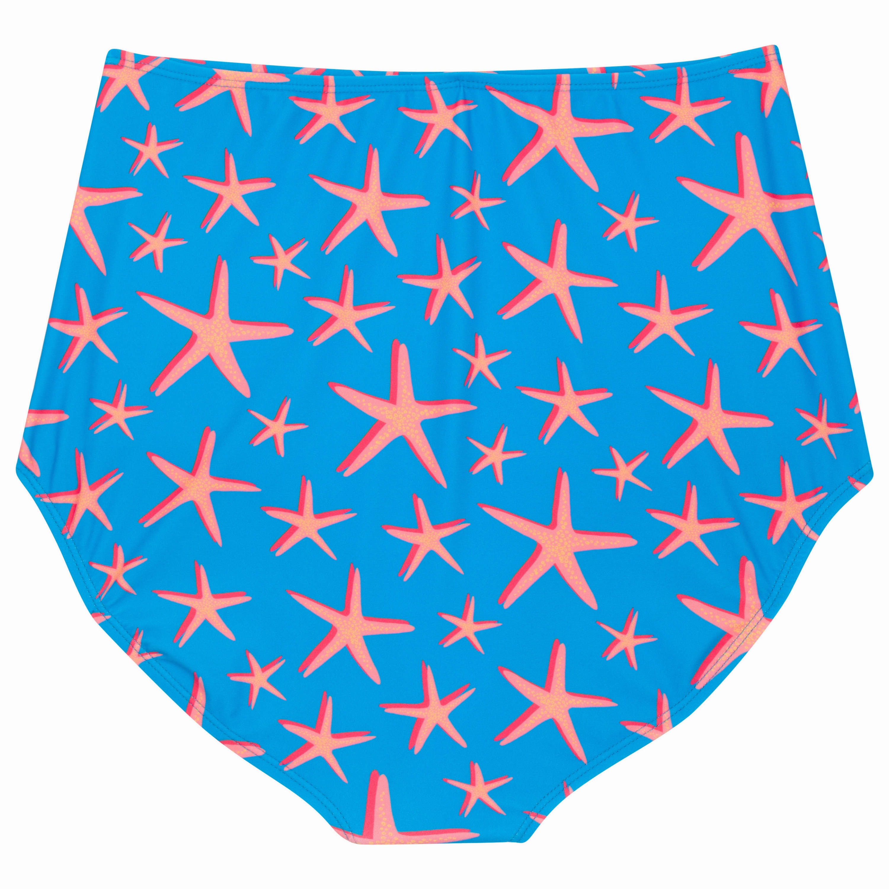 Women's High Waist Bikini Bottoms Ruched | "Starfish"